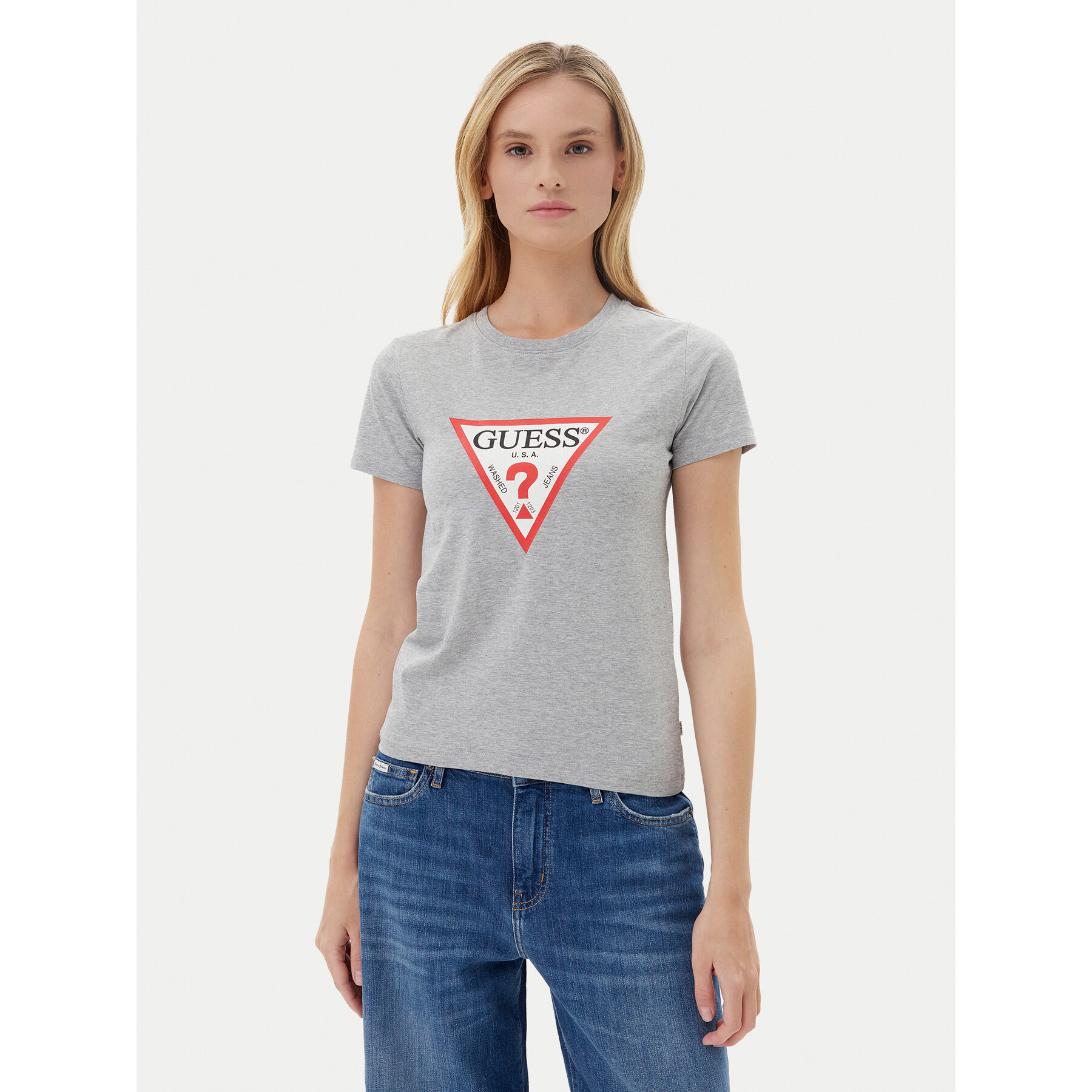 Guess Jeans T-Shirt W4YI04 J1314 Szary Slim Fit