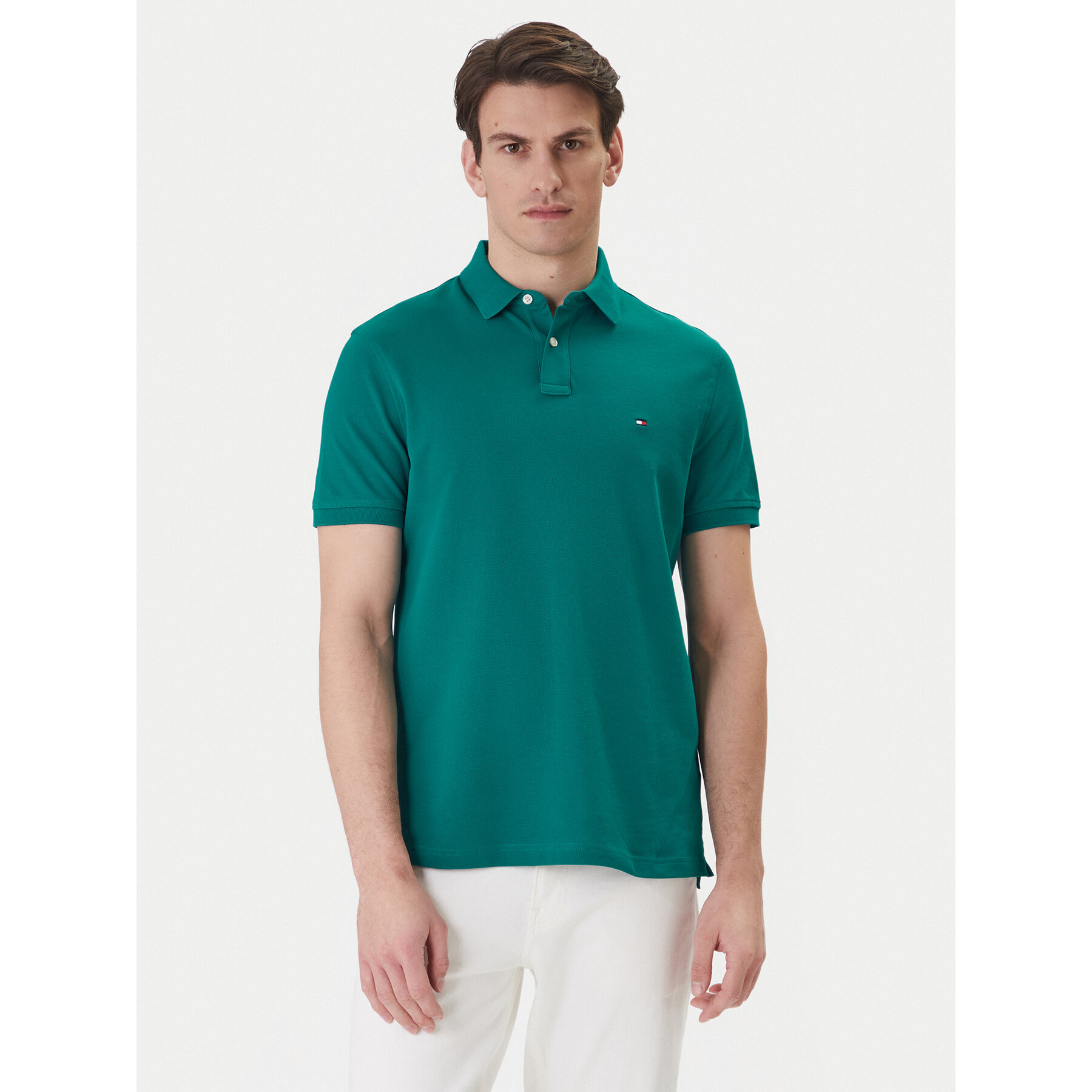 Tommy Hilfiger Polo 1985 MW0MW17770 Zielony Regular Fit