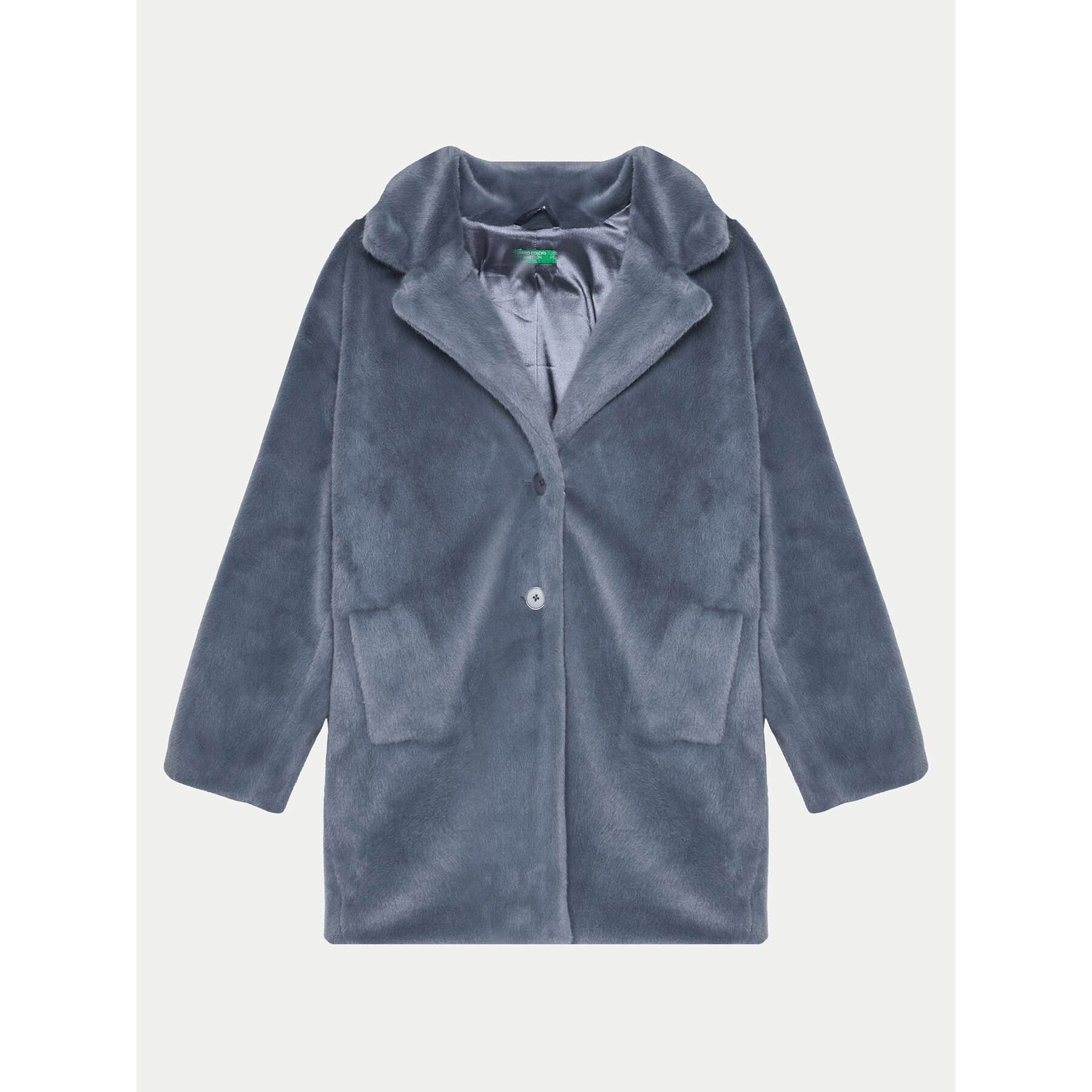 United Colors Of Benetton Futro 2ZWKCN05S Szary Relaxed Fit