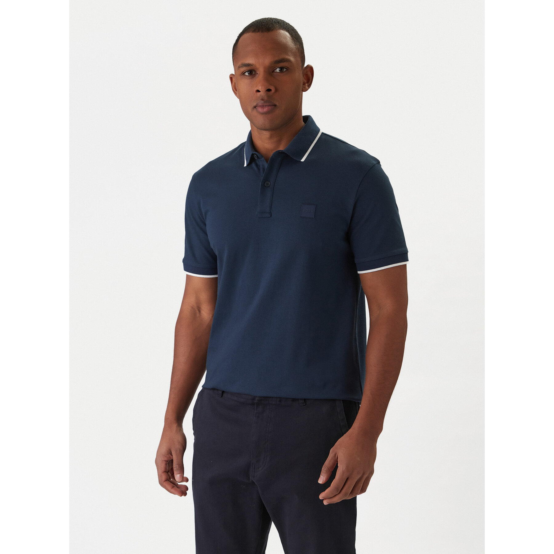 BOSS Polo Passertip 50507699 Granatowy Slim Fit