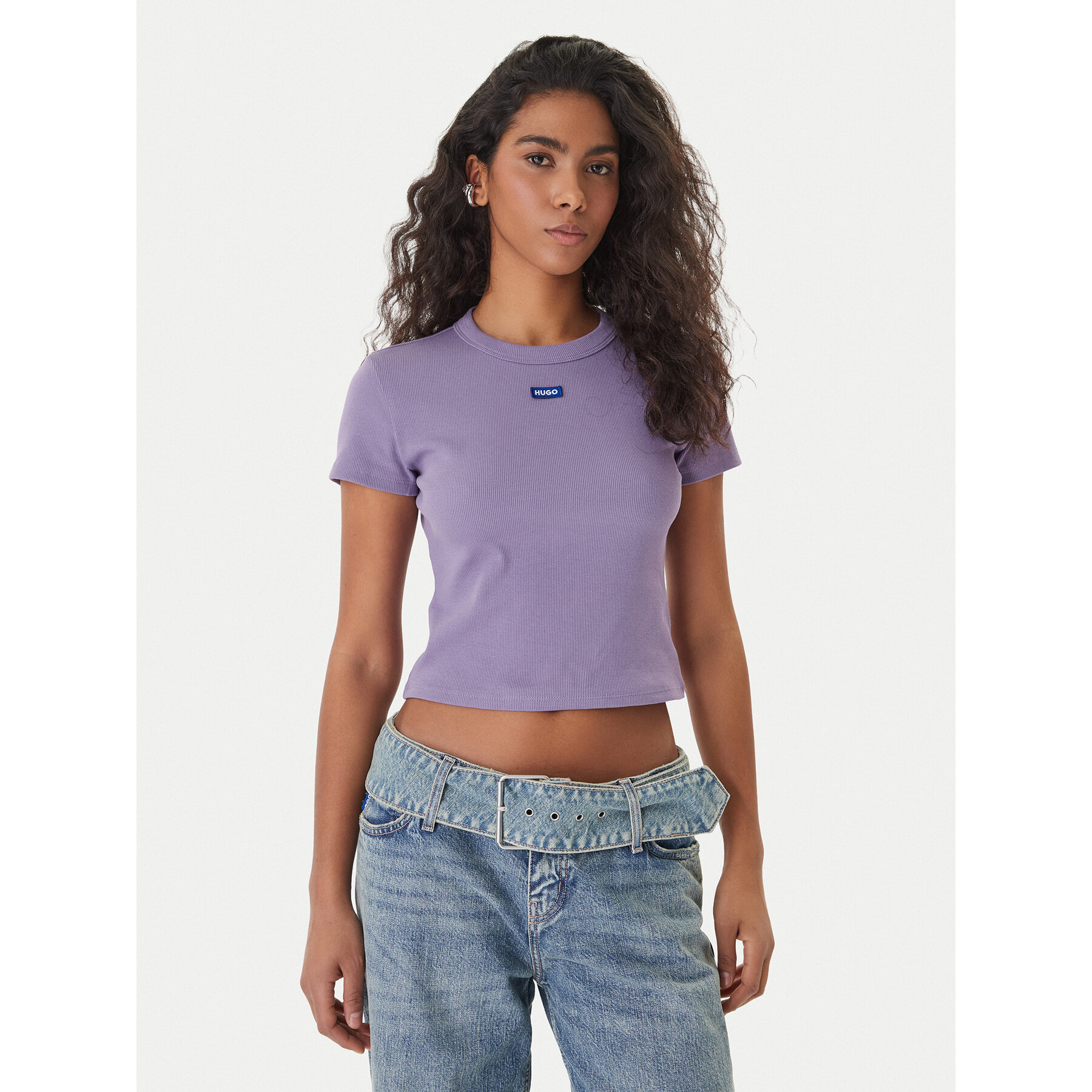 HUGO T-Shirt Baby 50510749 Fioletowy Slim Fit