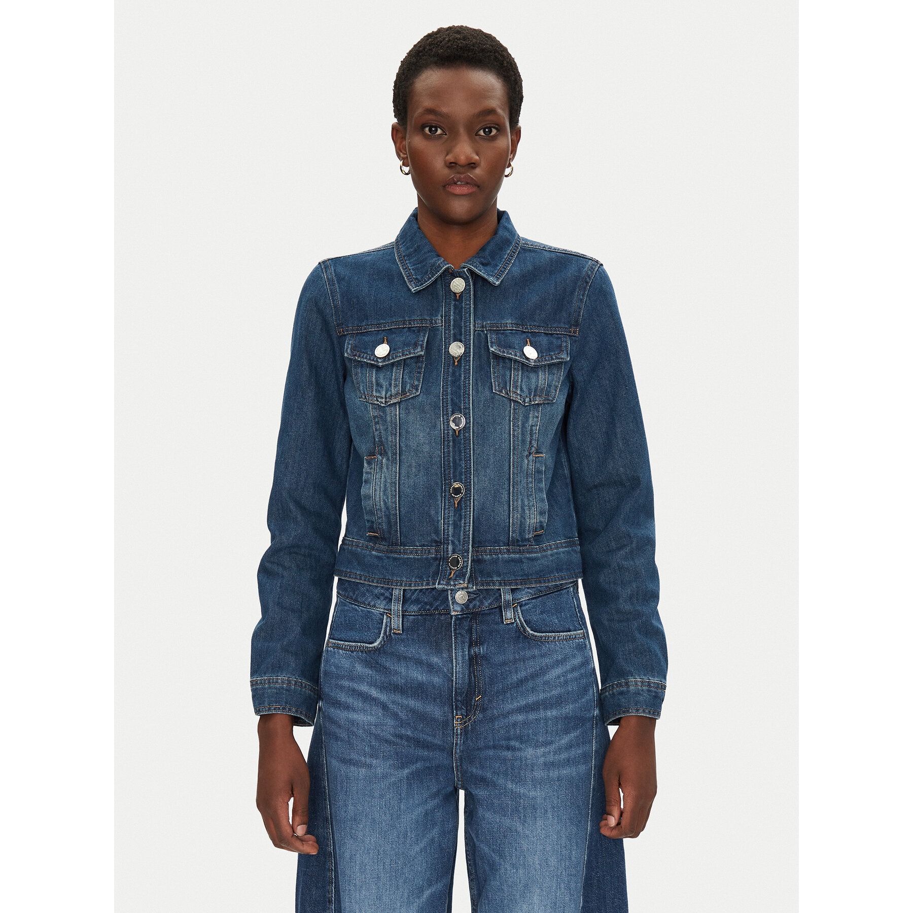 Morgan Kurtka jeansowa 251-VPIMI Niebieski Regular Fit