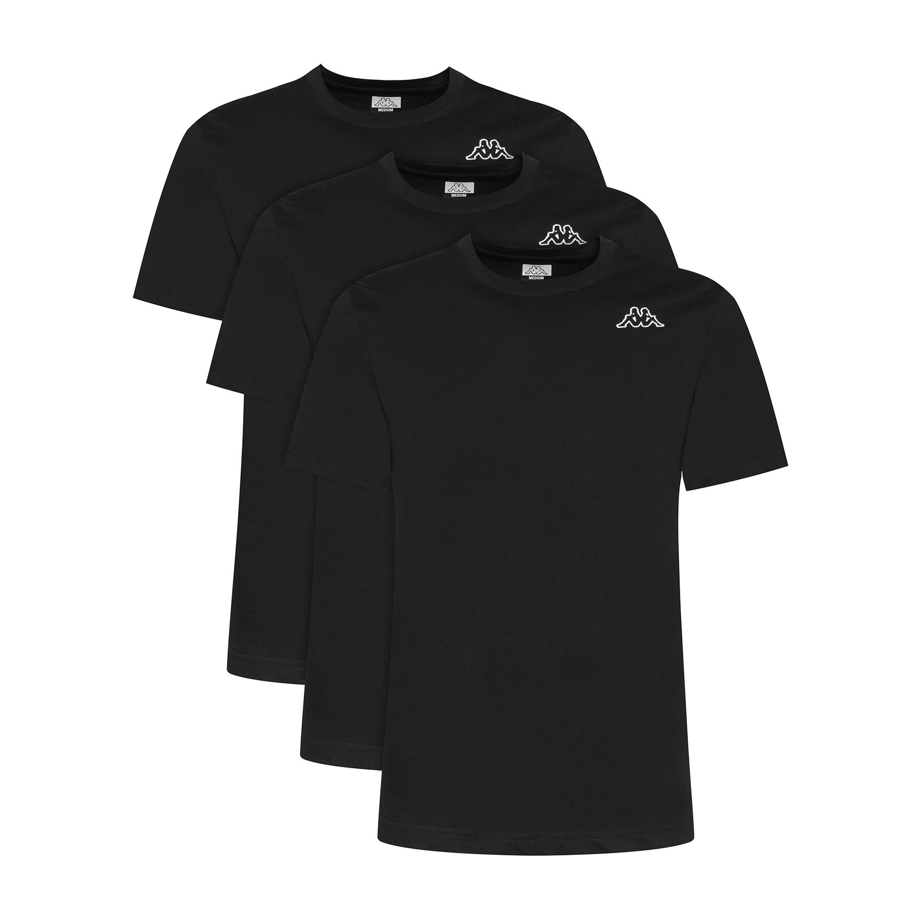 Kappa Komplet t-shirtów Logo Sylvo 322562W Czarny Regular Fit
