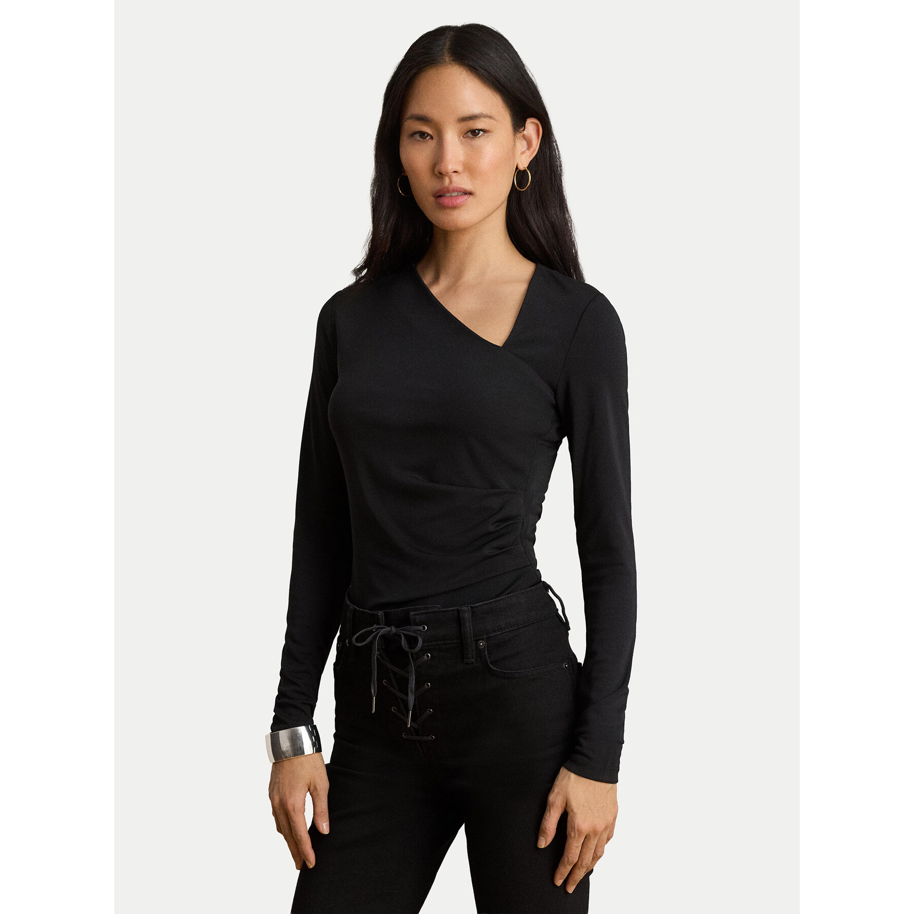 LAUREN RALPH LAUREN Bluzka 200P13936001 Czarny Regular Fit