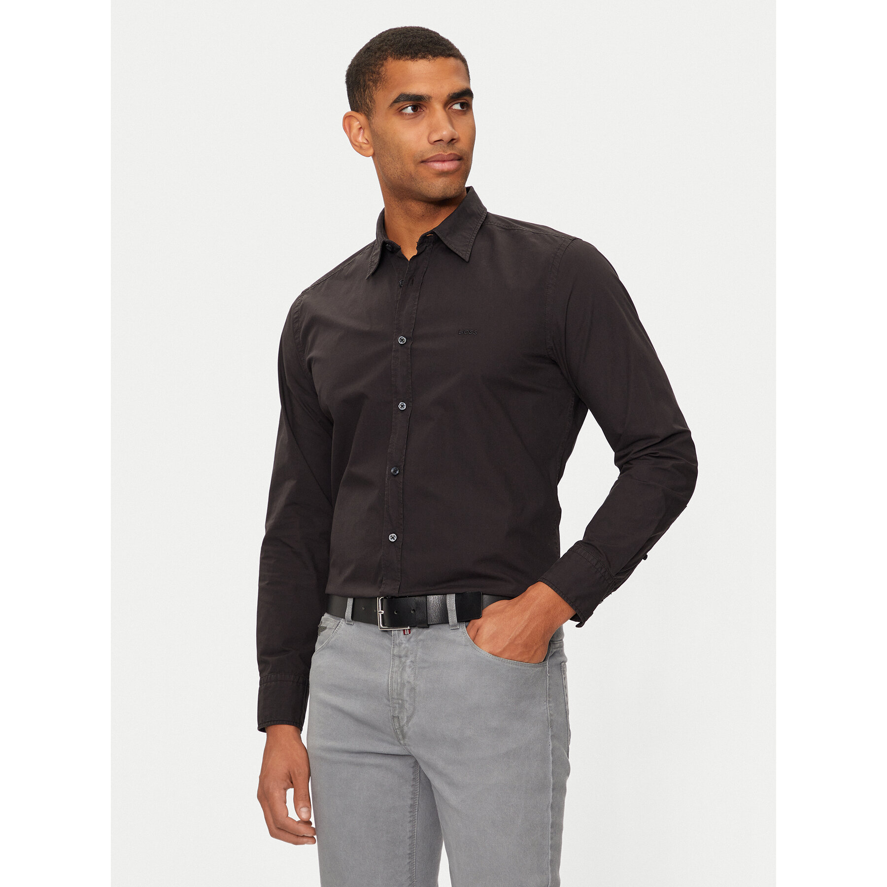Boss Koszula 50518304 Czarny Regular Fit