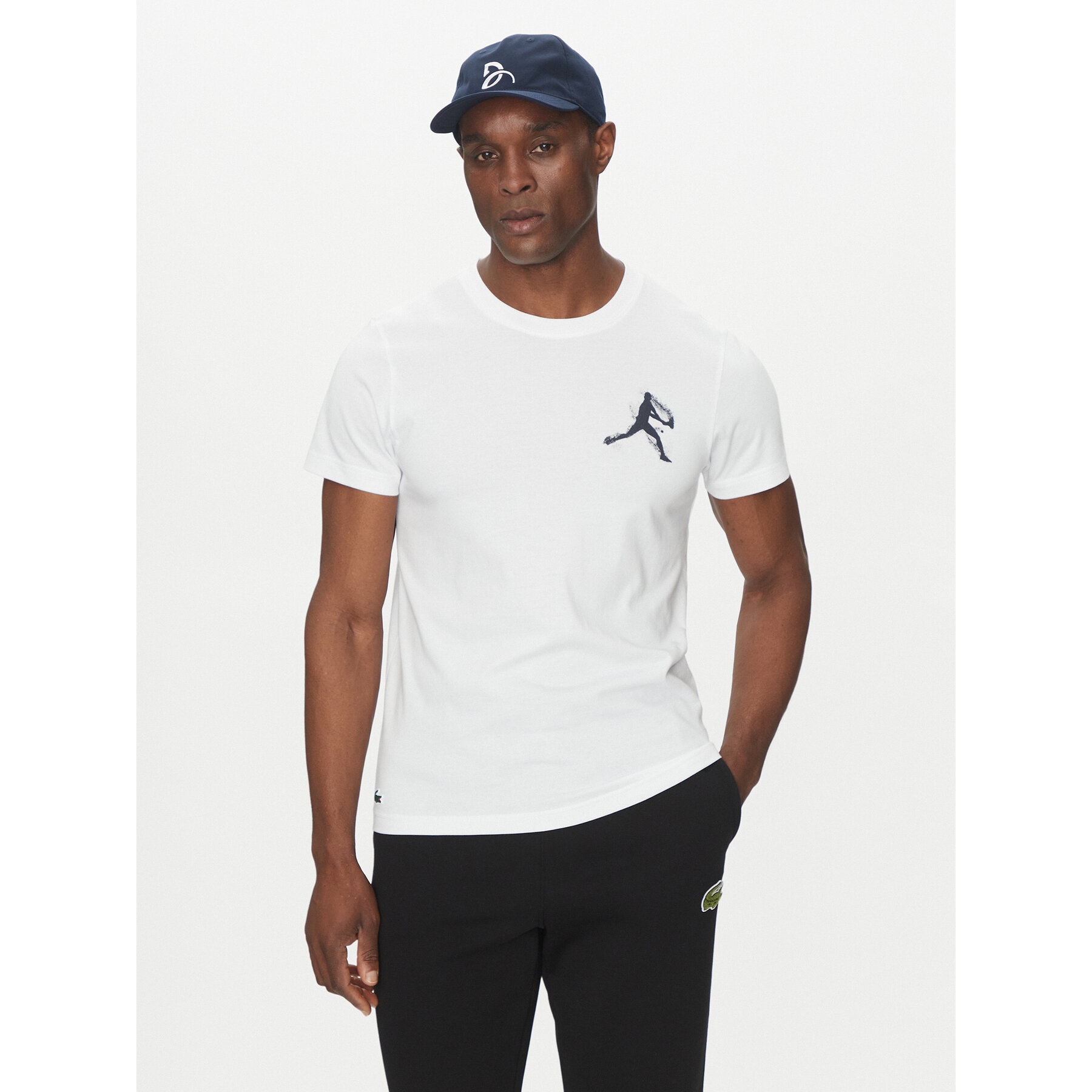 Lacoste Komplet t-shirt i czapka TH1044 Biały Regular Fit