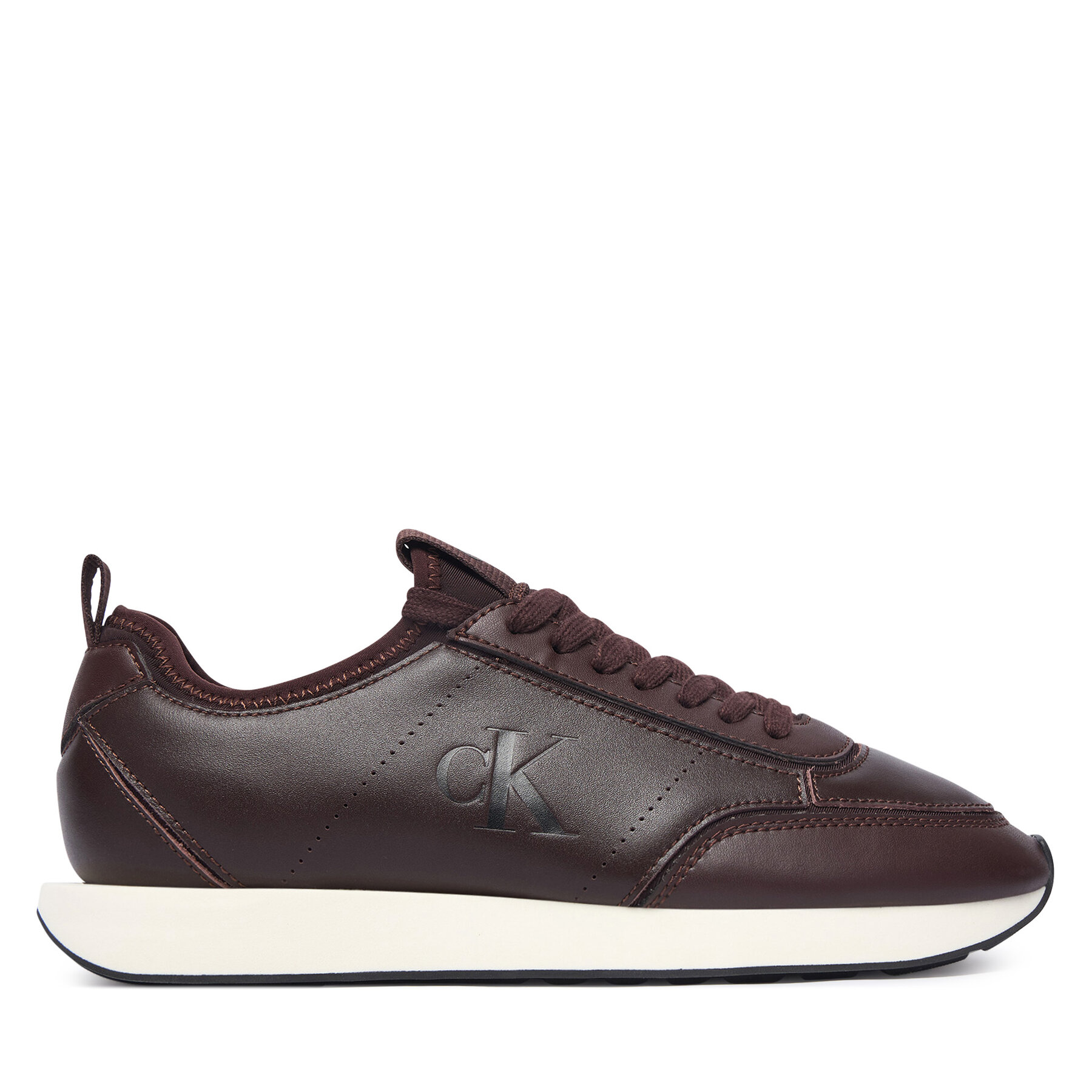 Calvin Klein Sneakersy Retro Runner Sock Panl Lth Neo HW0HW03118 Brązowy