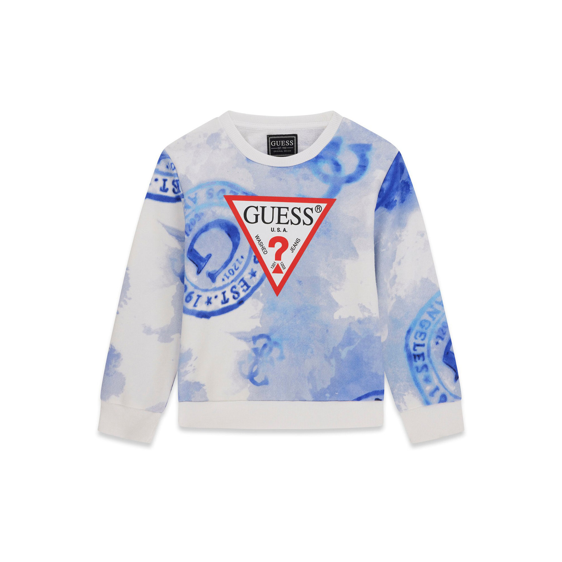 Guess Bluza N6GQ00 KA6R4 Niebieski Regular Fit