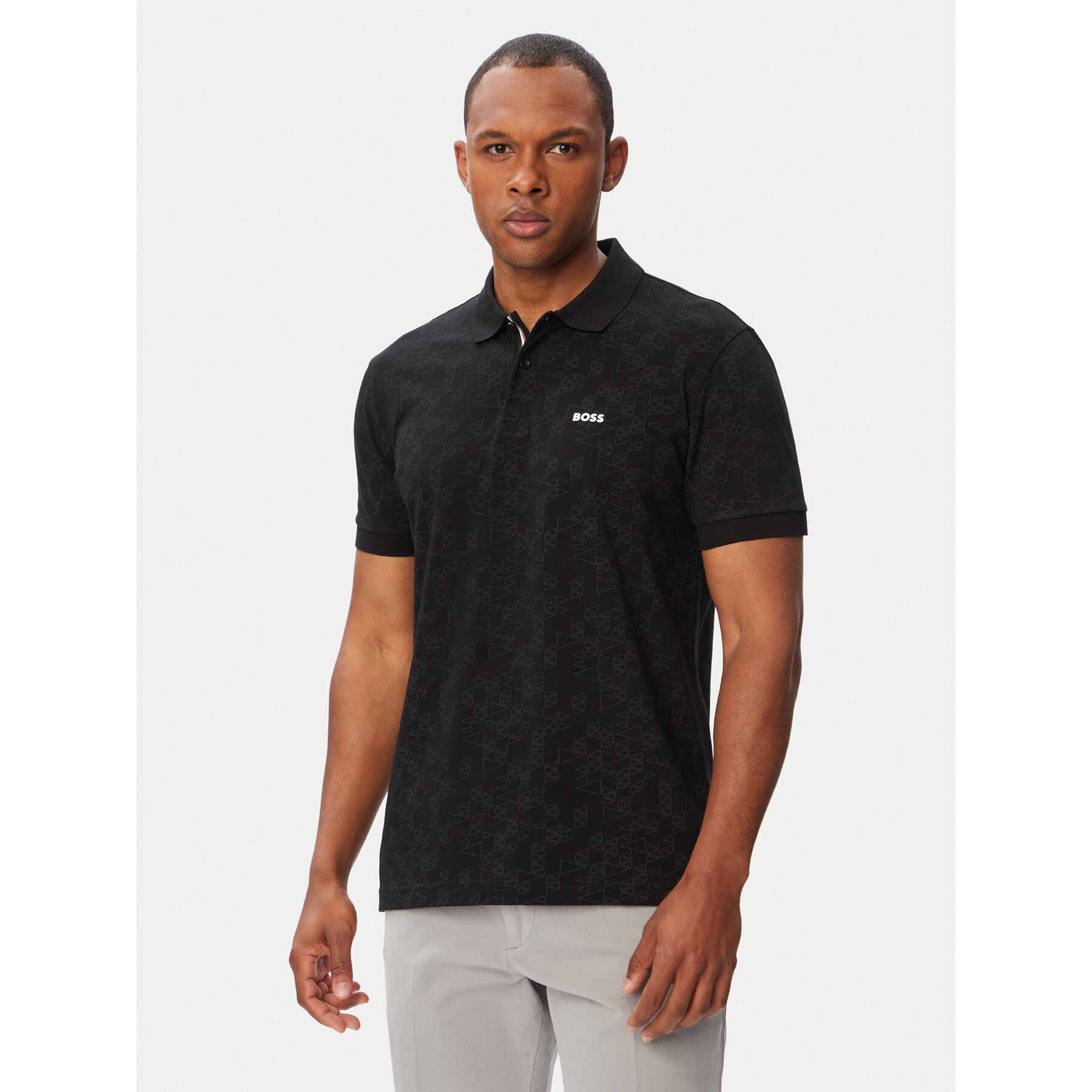 BOSS Polo Swing 50564801 Czarny Regular Fit