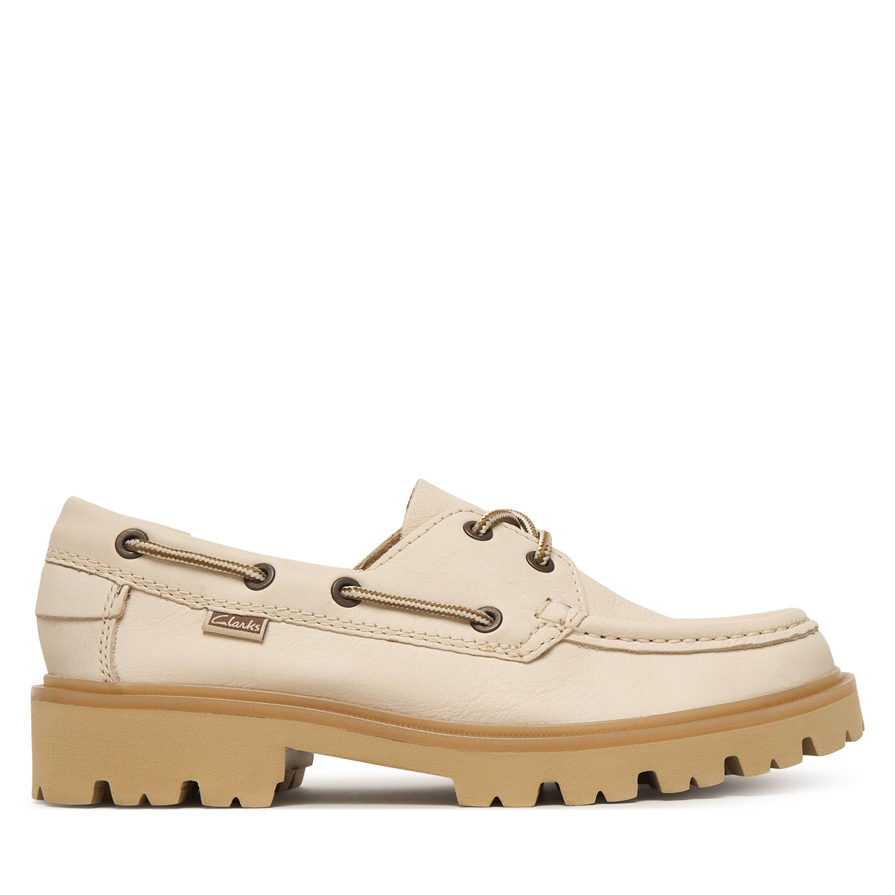 Clarks Sneakersy Cleyhill Boat. 26187841 Écru