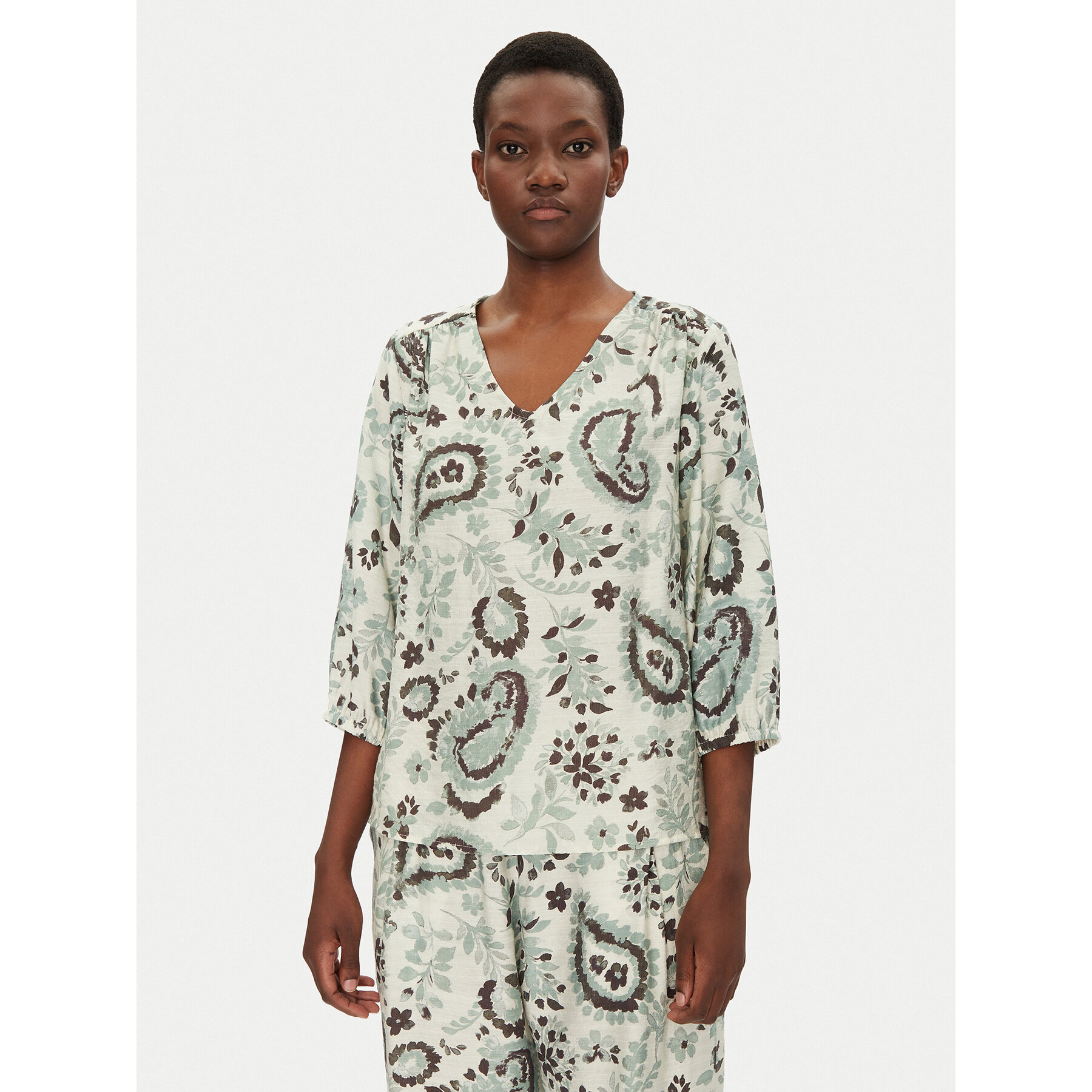 Fransa Bluzka 20615424 Zielony Regular Fit