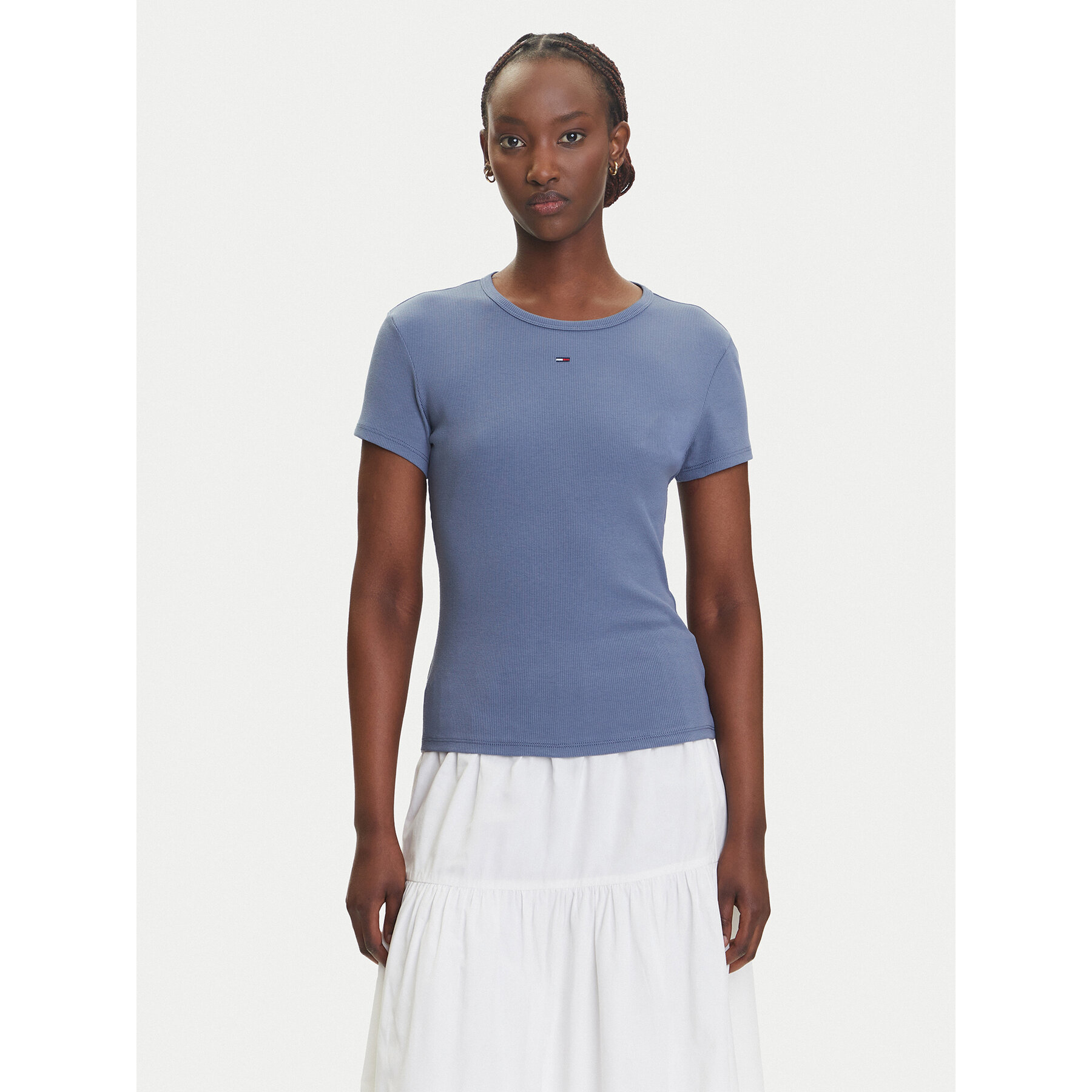 Tommy Jeans T-Shirt Essential DW0DW17383 Niebieski Slim Fit