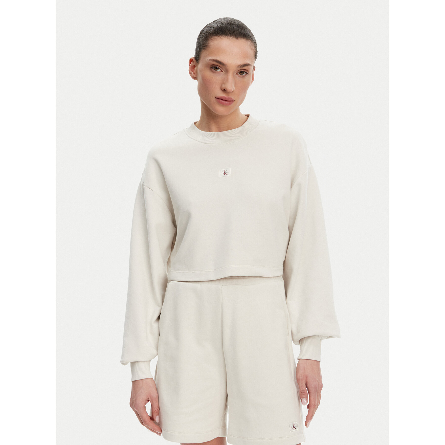 Calvin Klein Jeans Bluza J20J225370 Beżowy Regular Fit
