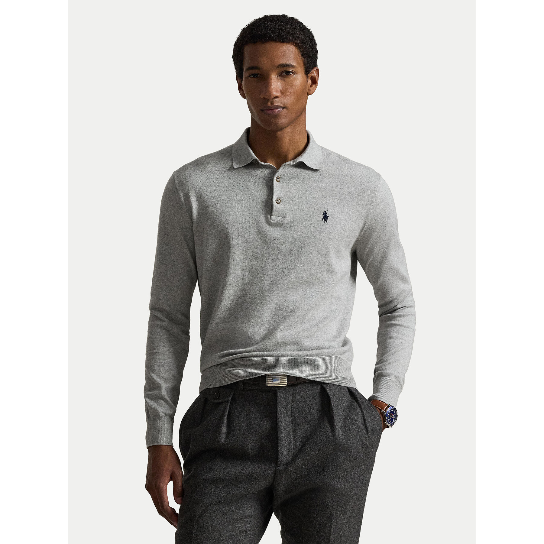 Polo Ralph Lauren Polo 710P04446002 Szary jasny Regular Fit