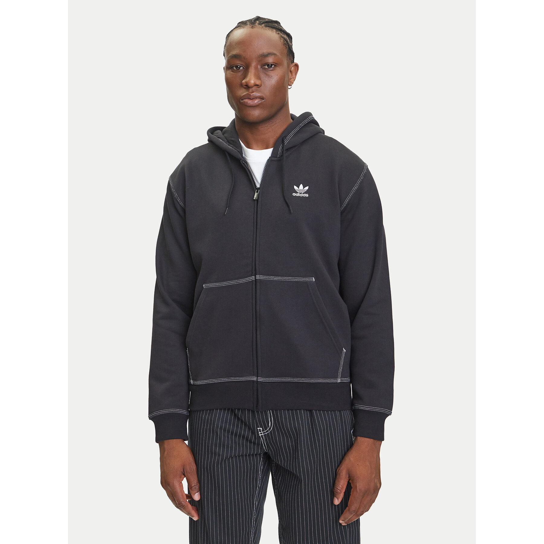 adidas Bluza Essentials Trefoil JW0969 Czarny Regular Fit
