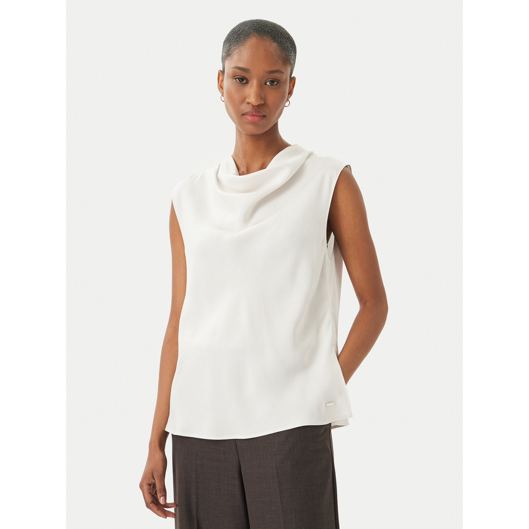 Calvin Klein Bluzka LV044F161G Biały Regular Fit