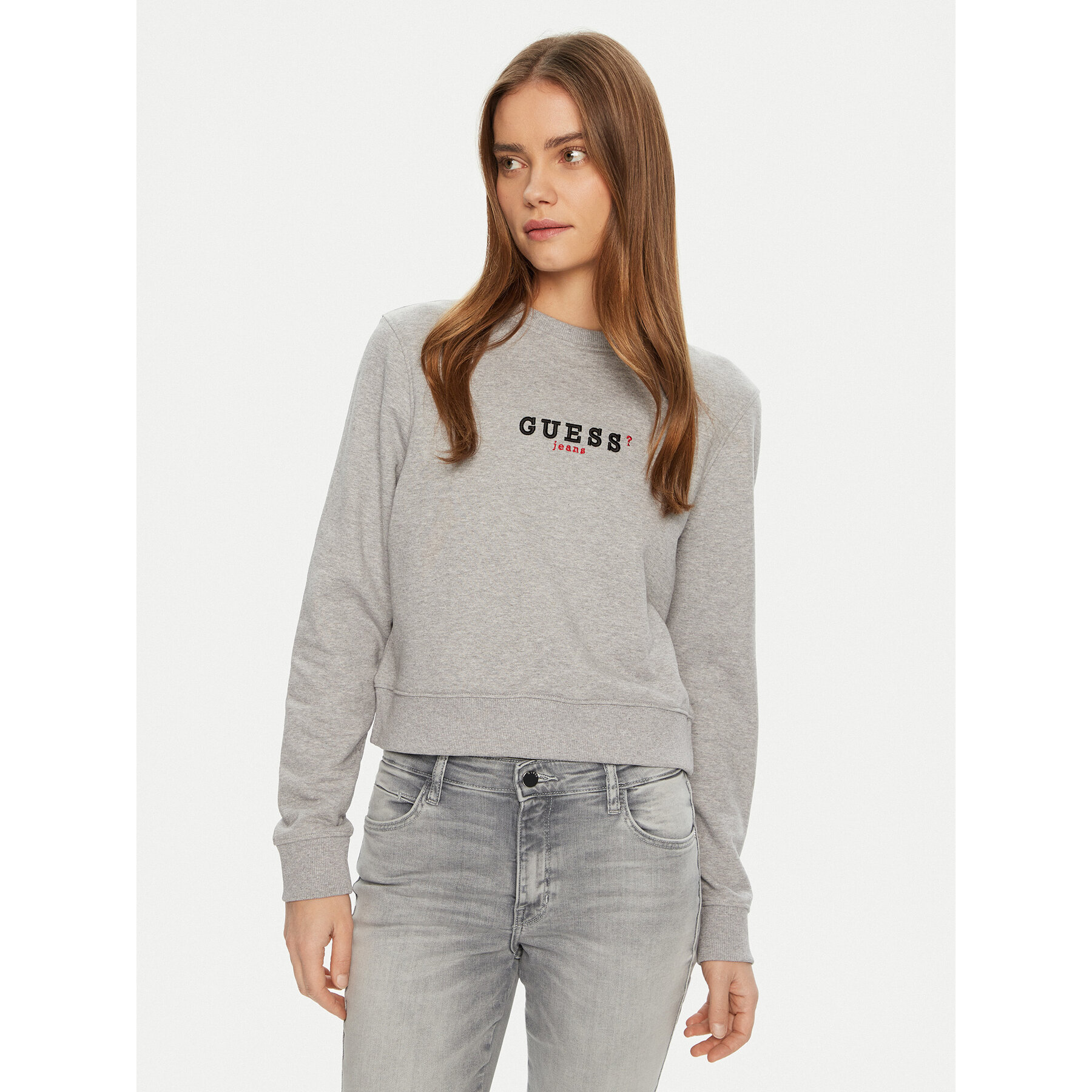 Guess Jeans Bluza W5RQ28 K68I4 Szary Regular Fit