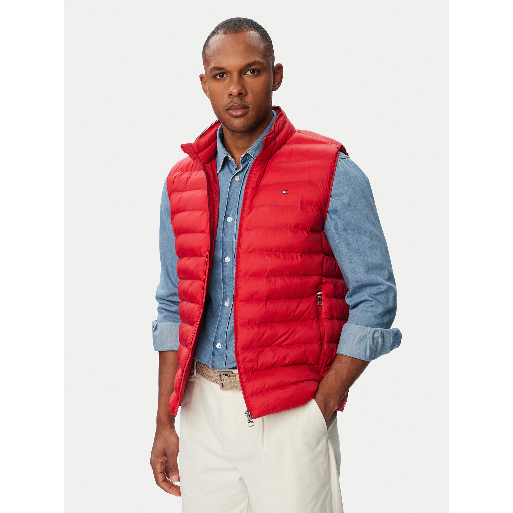 Tommy Hilfiger Kamizelka MW0MW37677 Czerwony Regular Fit