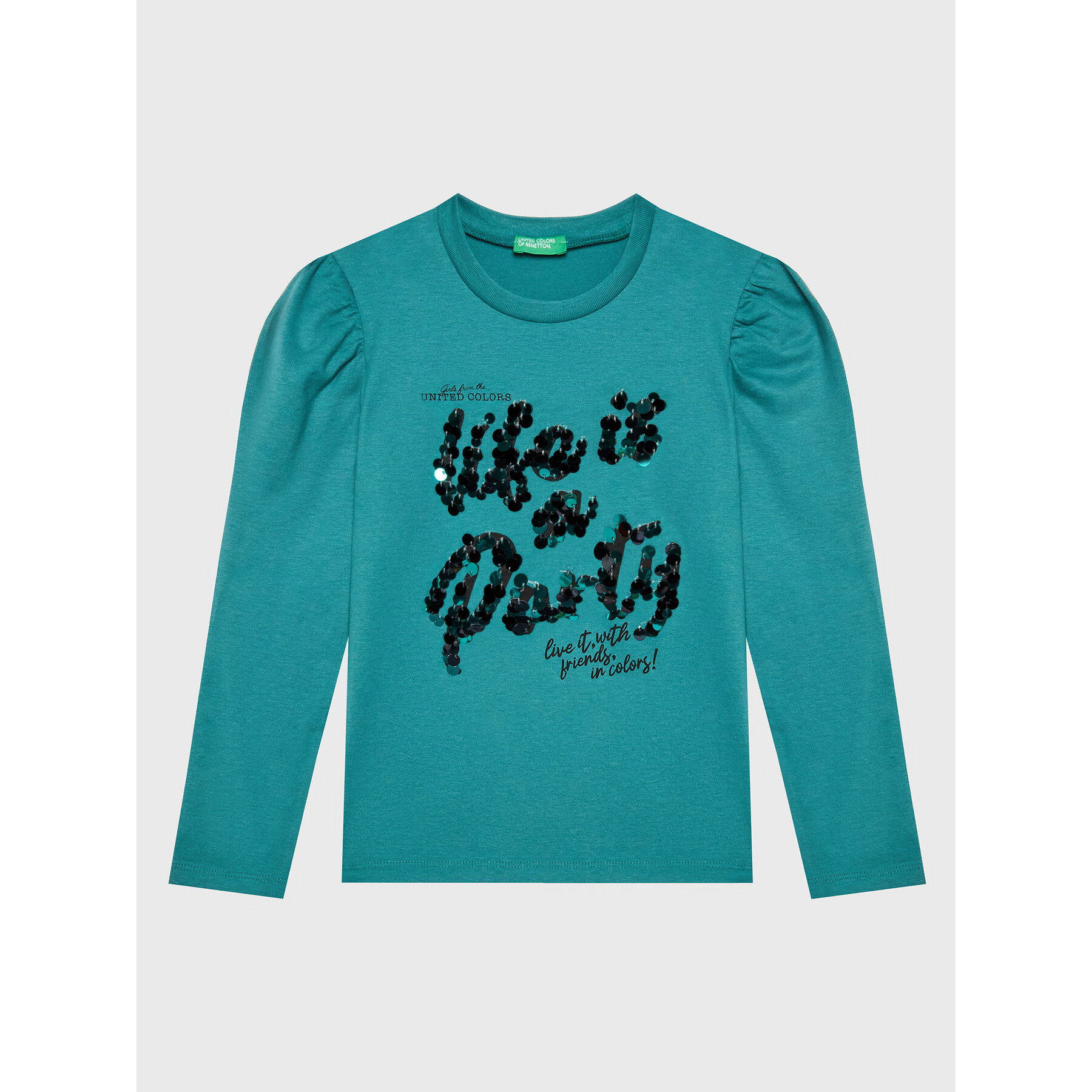 United Colors Of Benetton Bluzka 3YN4C108T Zielony Regular Fit