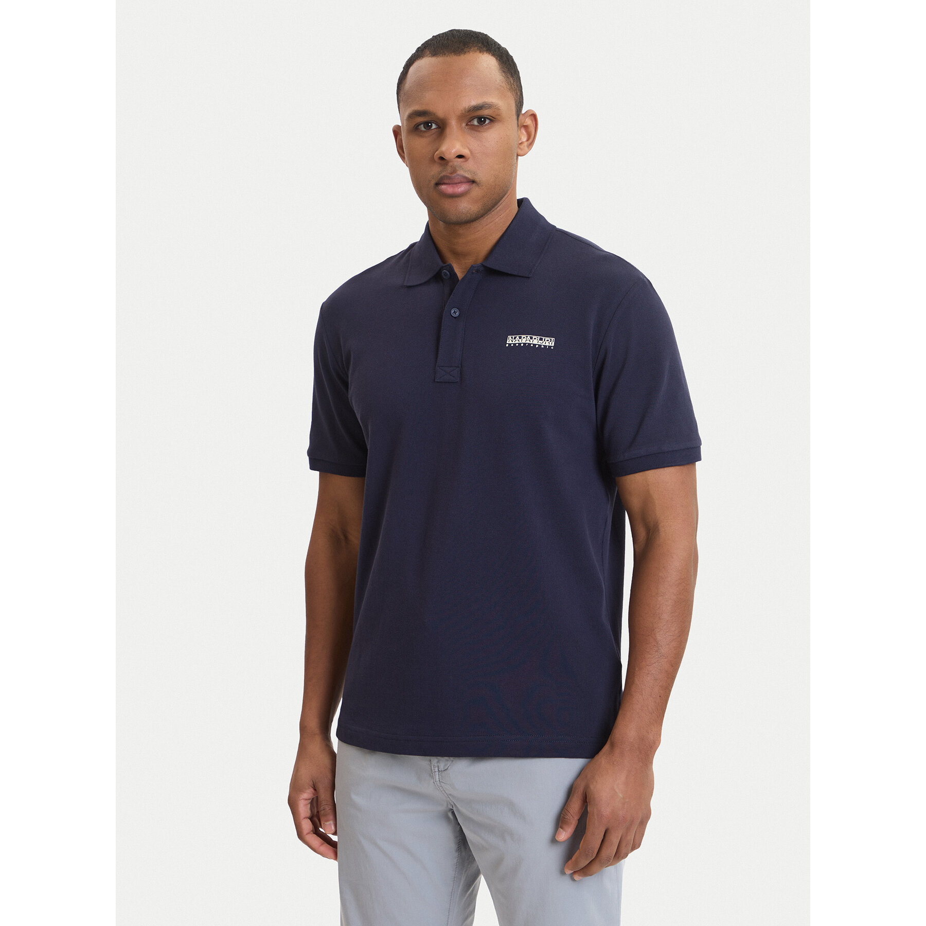 Napapijri Polo E-Small Box NP0A88TQ Granatowy Relaxed Fit