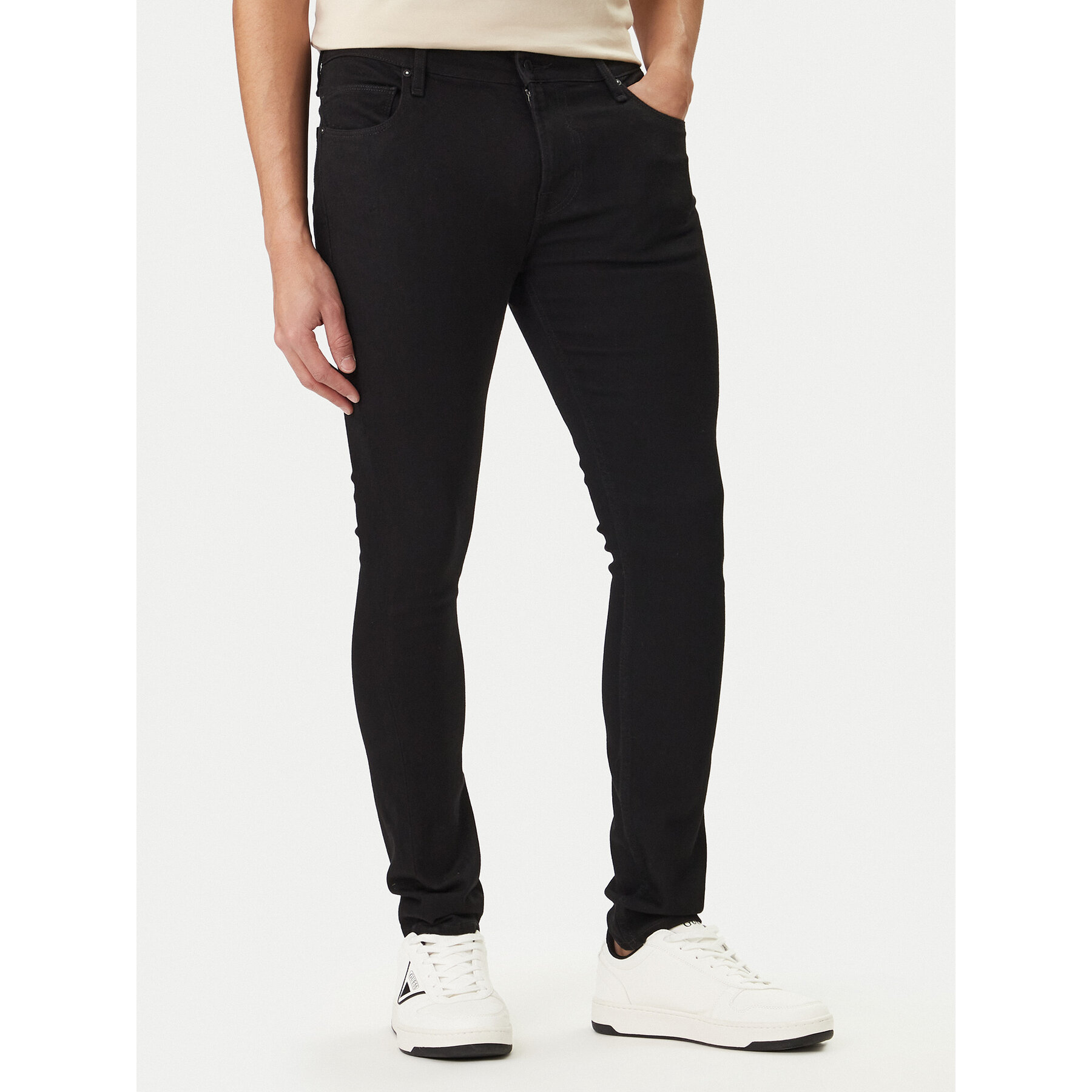 Guess Jeansy Chris M2YA27 D4Q51 Czarny Super Skinny Fit