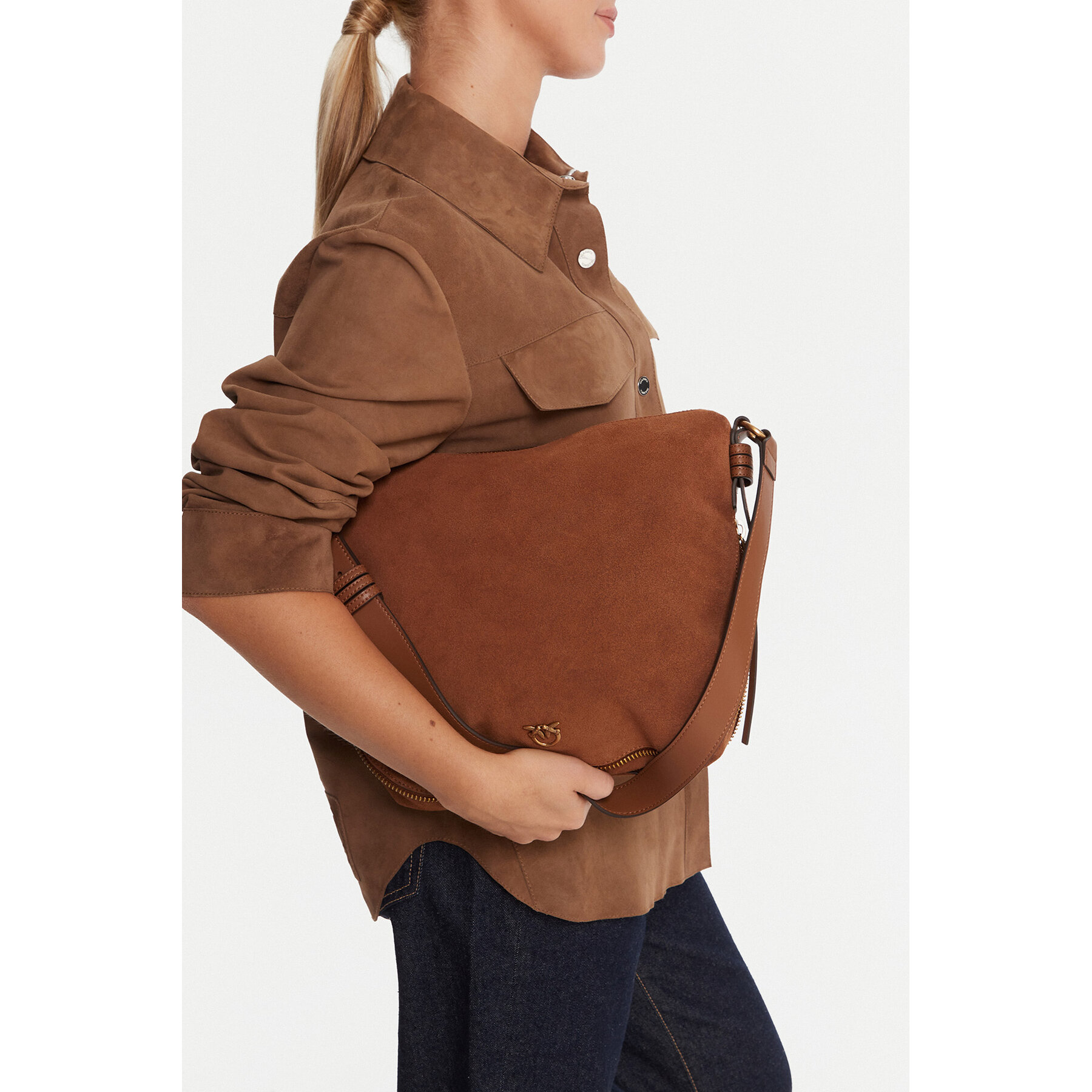 PINKO Torebka Hobo Zip Around Classic Al 25-26 PLTT 105113 A2JH Brązowy