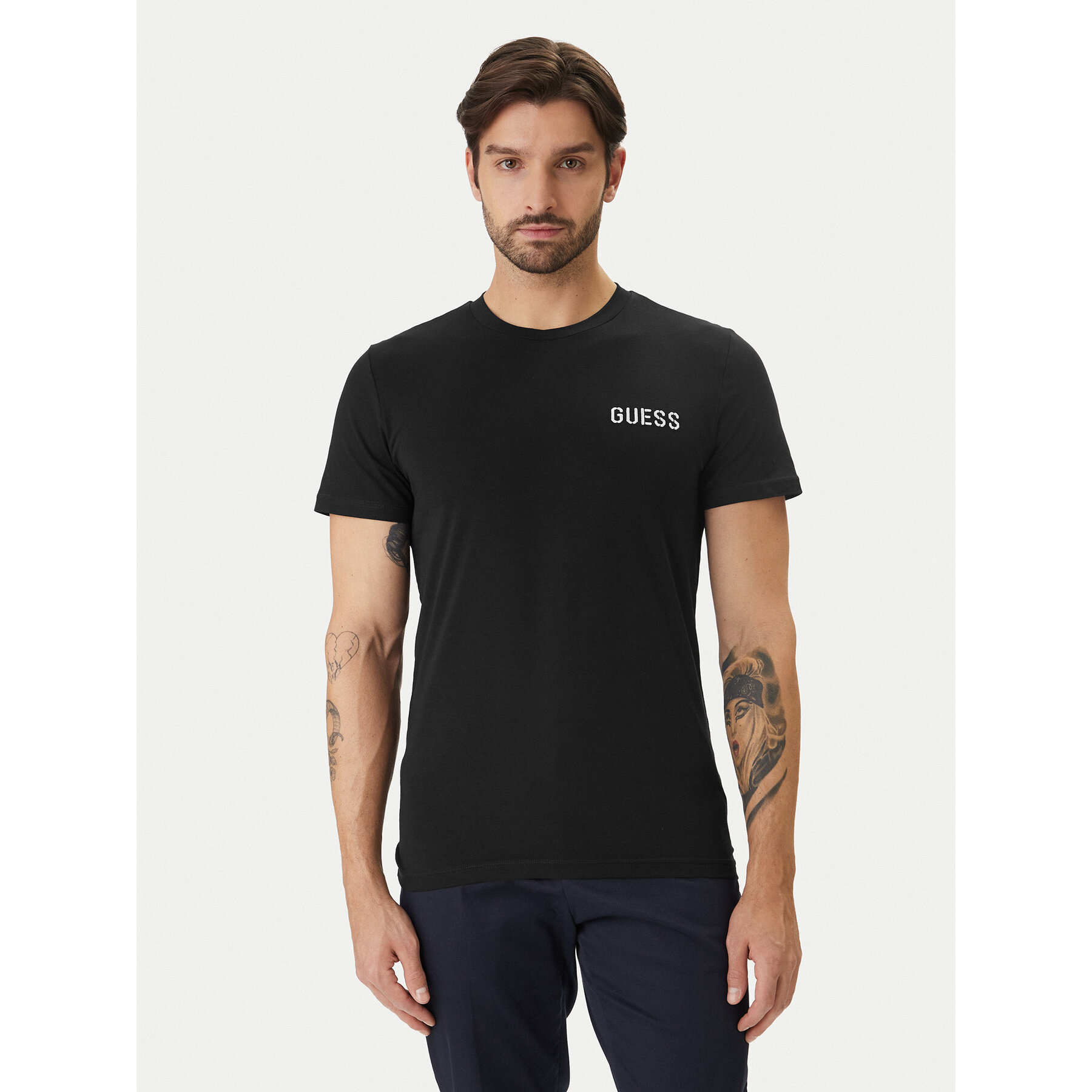 Guess T-Shirt U6GM03 K6YW1 Czarny Slim Fit