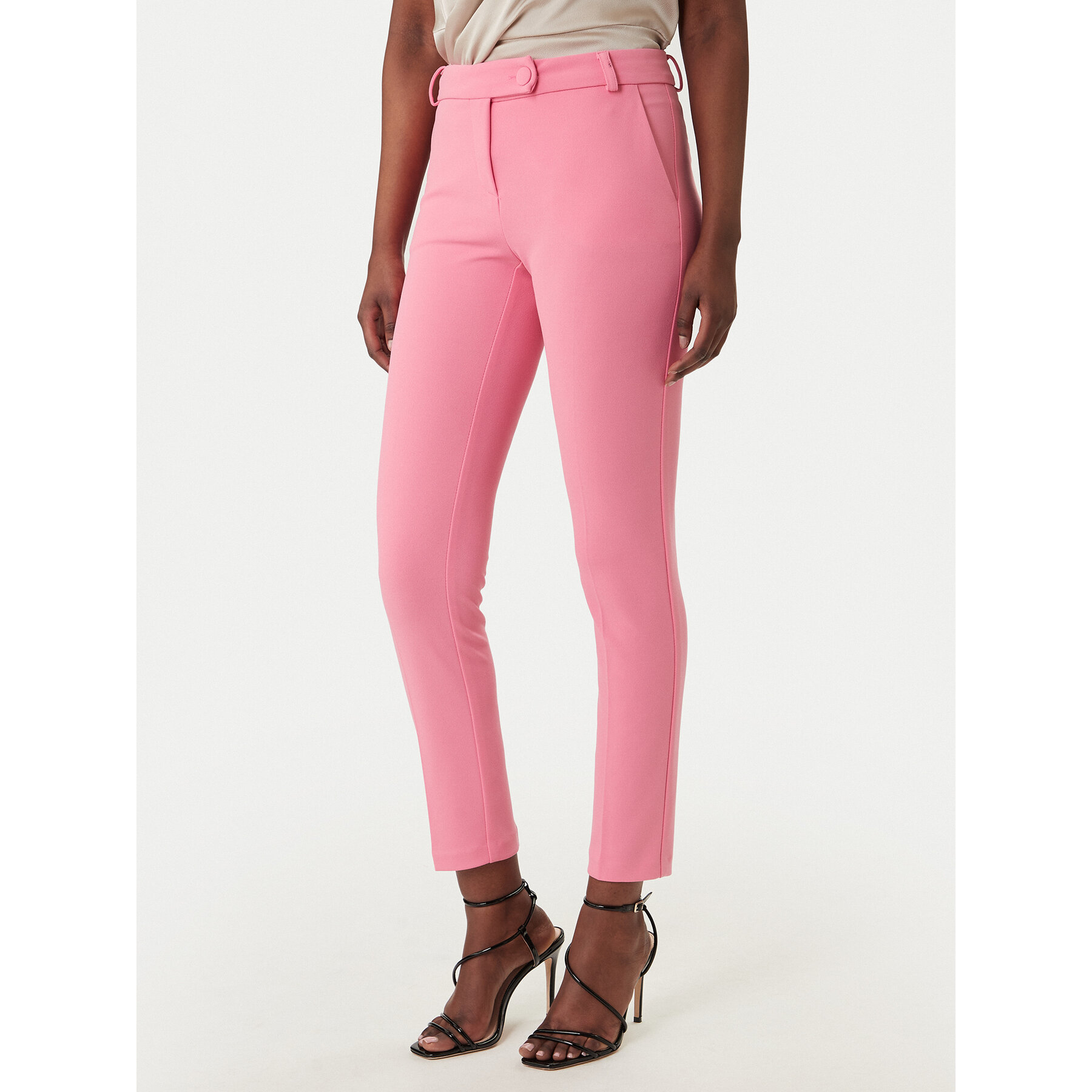 Rinascimento Spodnie materiałowe CFC0127865003 Różowy Slim Fit