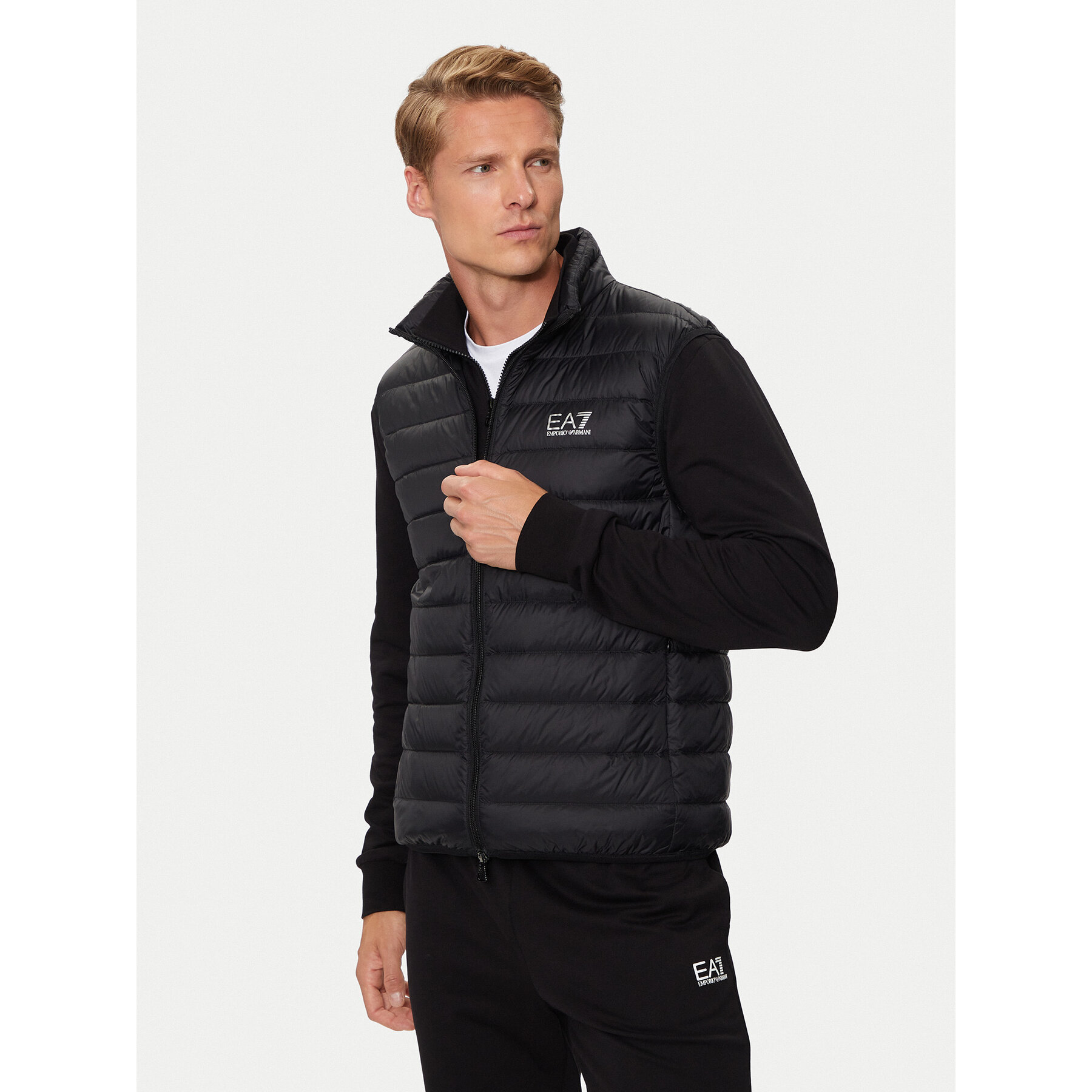 EA7 Emporio Armani Kamizelka 8NPQ06 PNGPZ 1200 Czarny Regular Fit