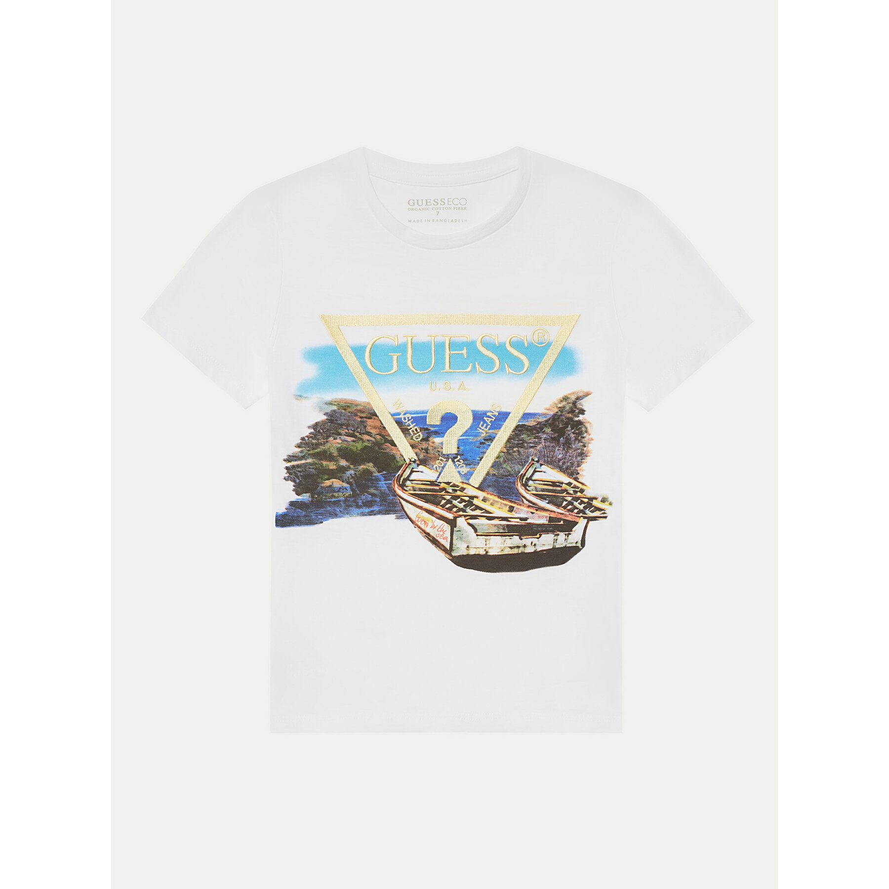 Guess T-Shirt L5GI07 K6XN4 Biały Regular Fit