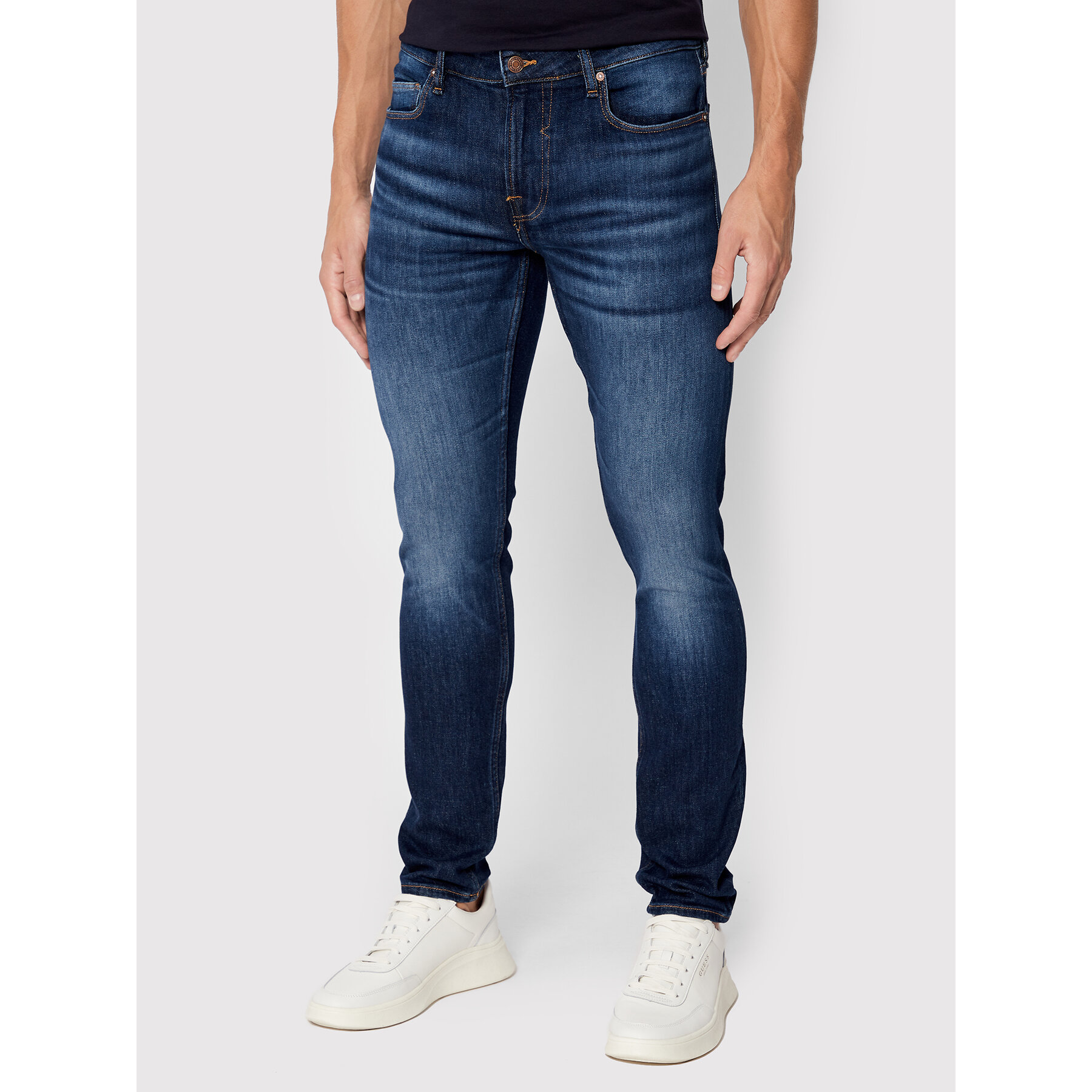 Guess Jeansy Chris M2YA27 D4Q41 Granatowy Super Skinny Fit