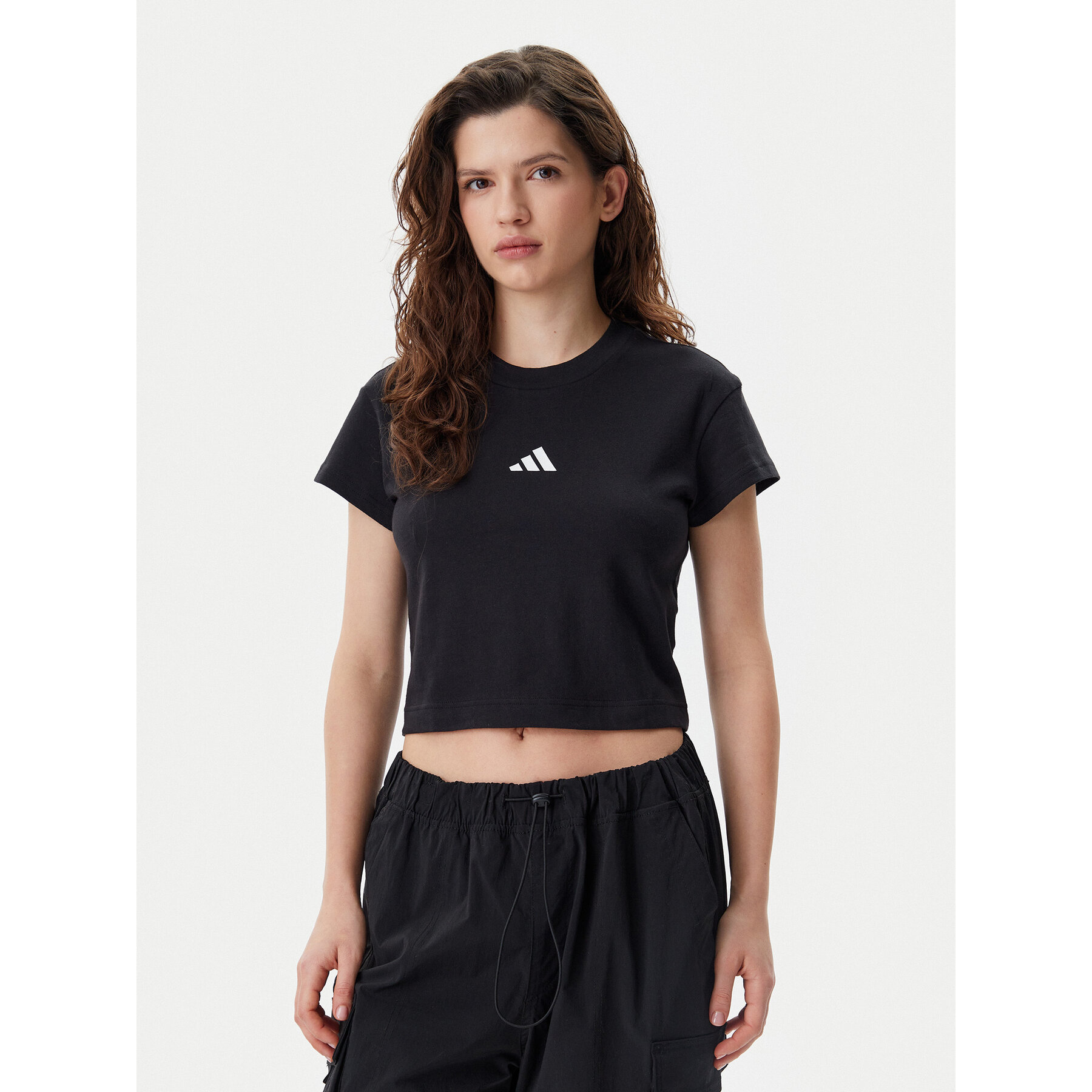 adidas T-Shirt Future Icons Small Logo Baby JE4000 Czarny Slim Fit