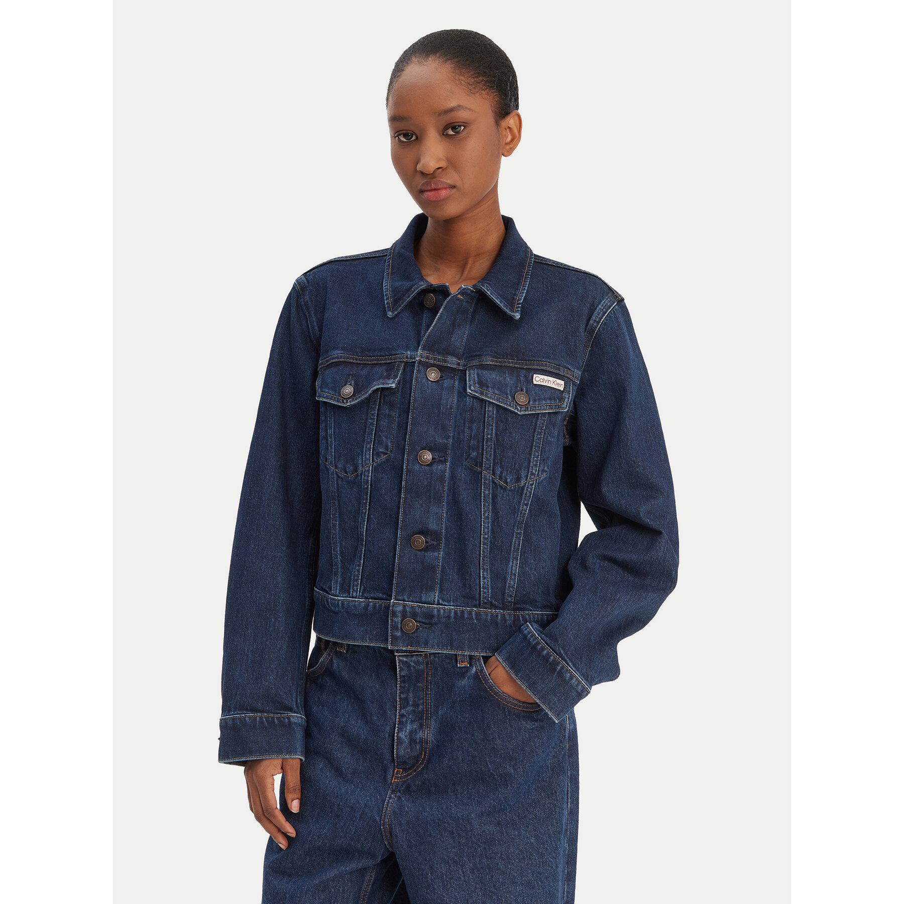 Calvin Klein Jeans Kurtka jeansowa Classic LV047E903G Granatowy Regular Fit