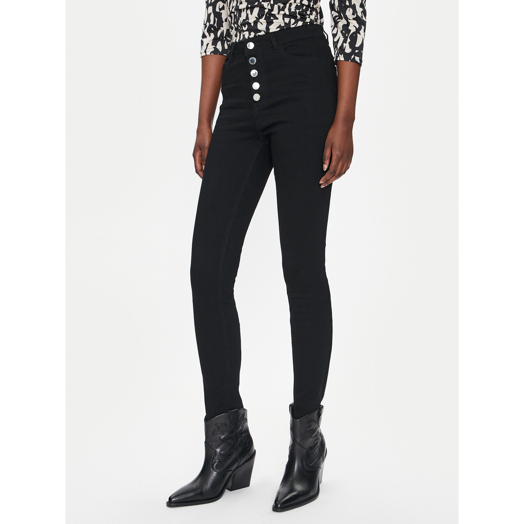 Morgan Jeansy 242-PBLACK1 Czarny Slim Fit