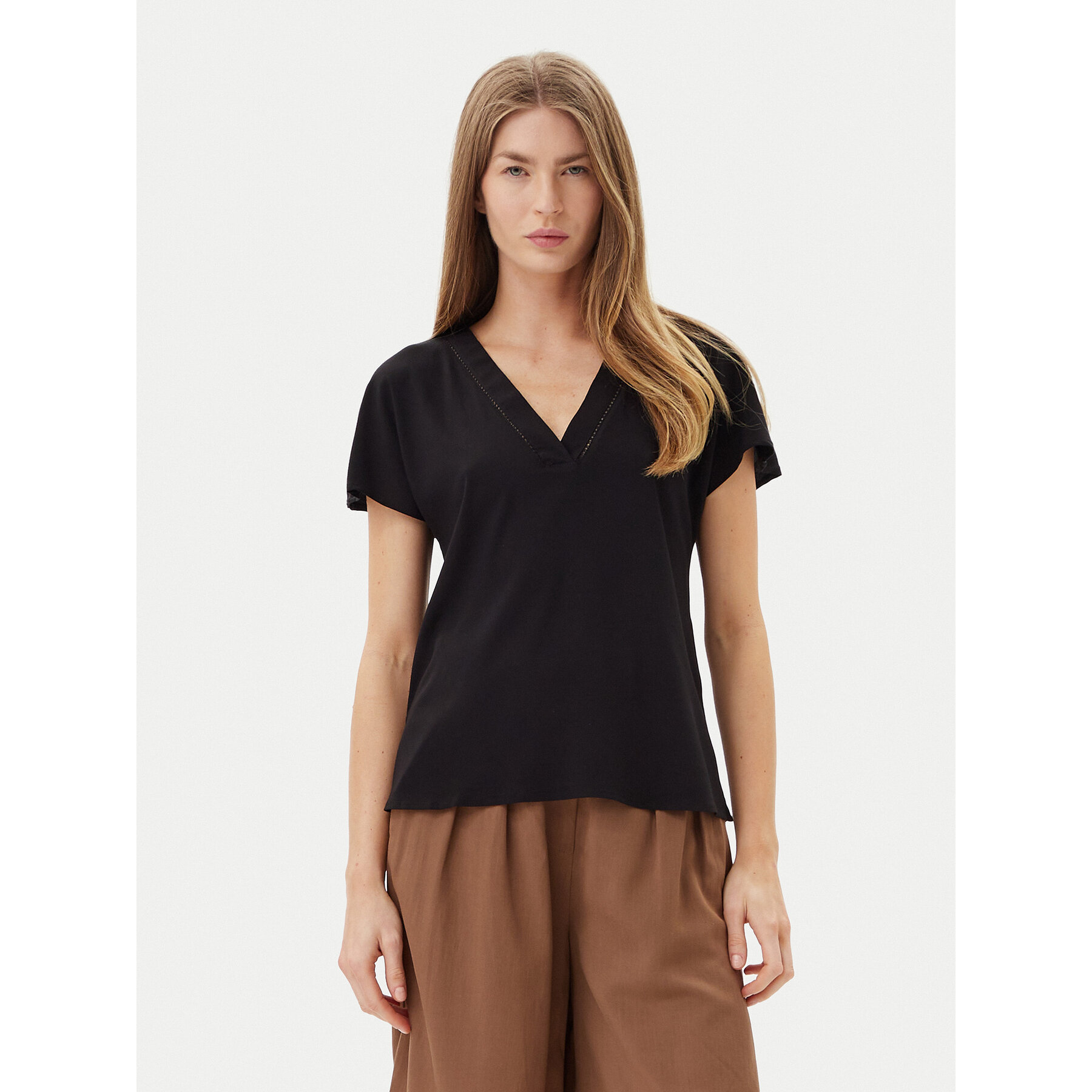 Vero Moda Bluzka Bella 10327551 Czarny Regular Fit