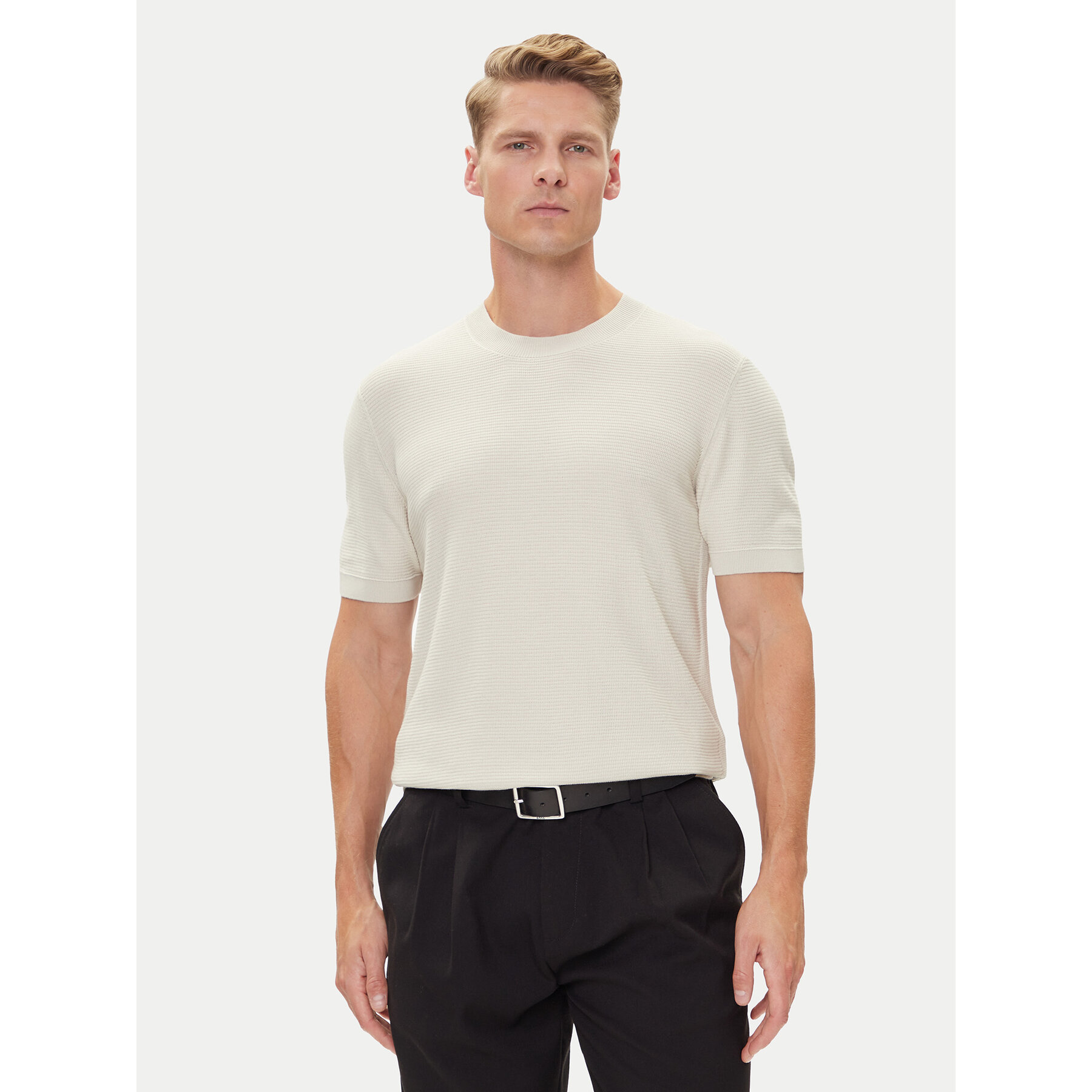 BOSS T-Shirt H-Ianni 50543161 Écru Regular Fit