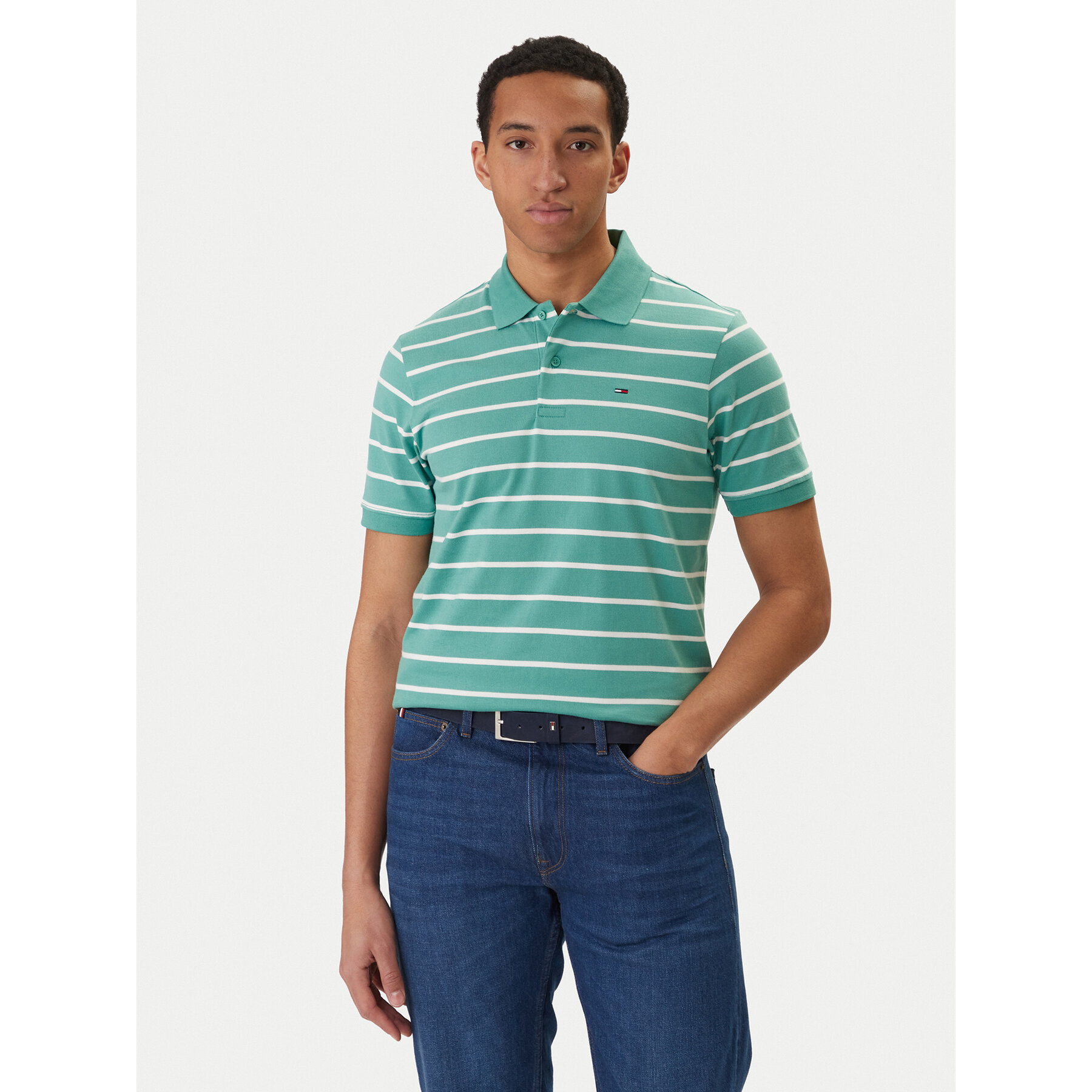Tommy Jeans Polo DM0DM22708 Zielony Regular Fit