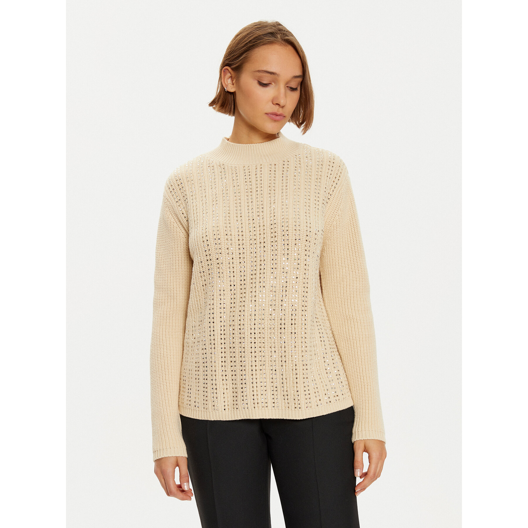 LOLA CASADEMUNT Sweter LF2411010 Écru Regular Fit