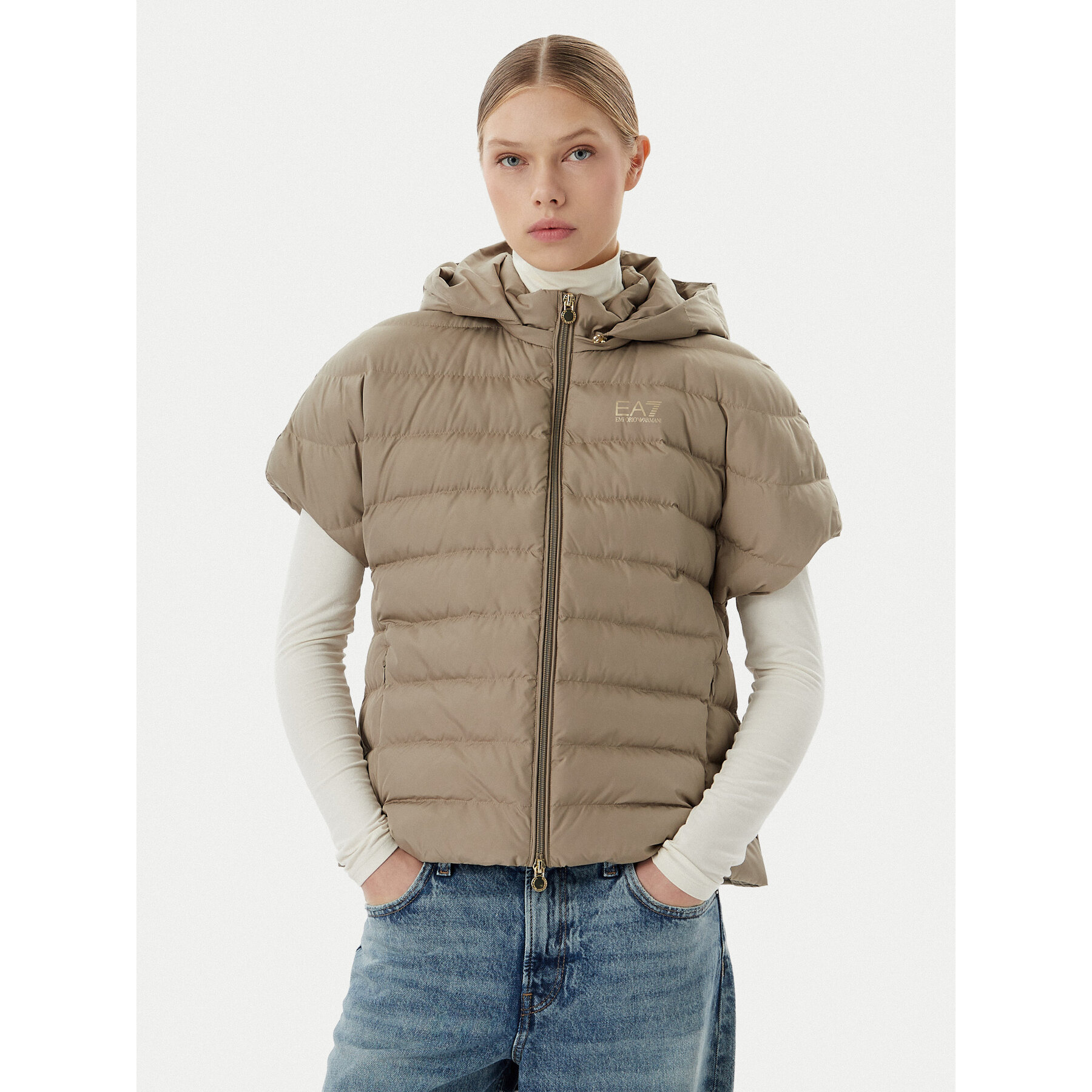 EA7 Emporio Armani Bezrękawnik 7W000477 AF12476 U6167 Beżowy Regular Fit