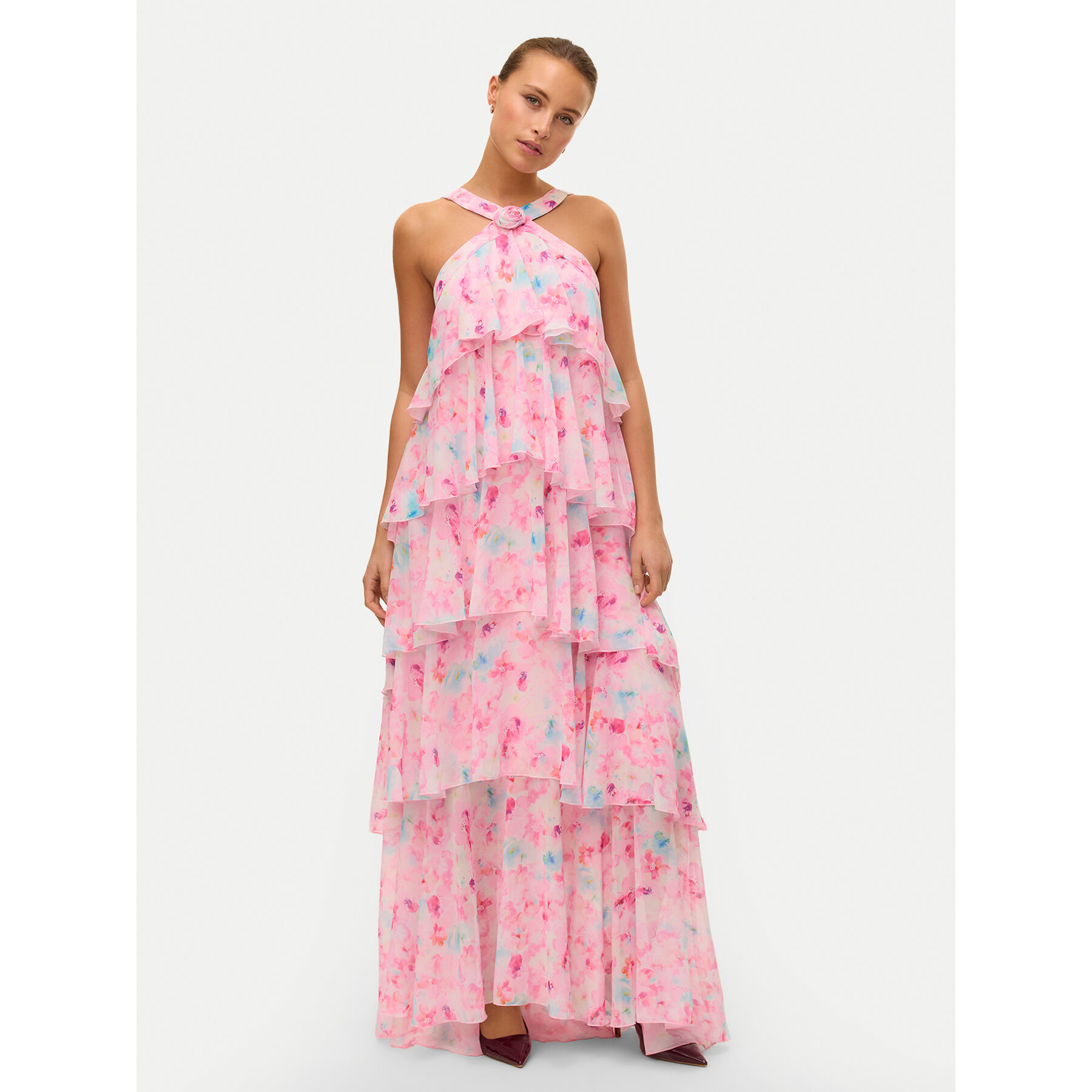 Vero Moda Sukienka wieczorowa Felicia 10295237 Różowy Slim Fit