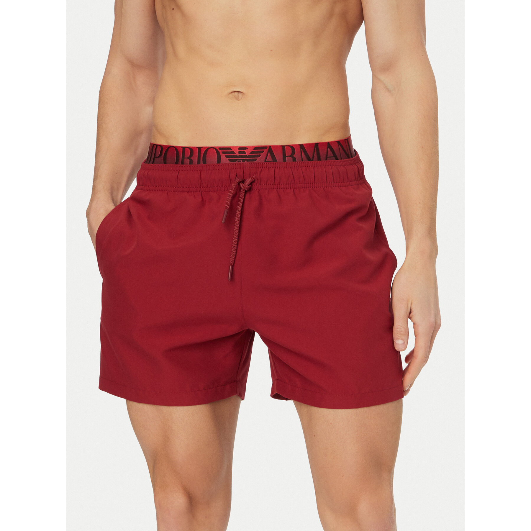 Emporio Armani Szorty sportowe EM000686 AF20432 U5050 Bordowy Regular Fit