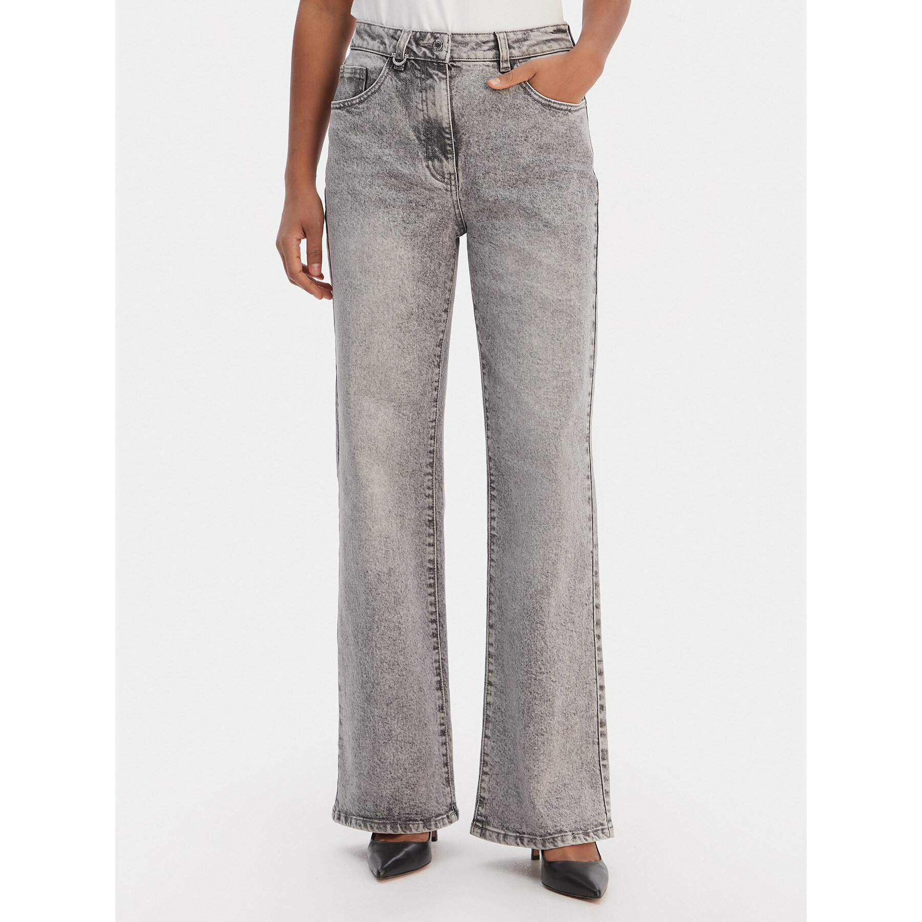 Morgan Jeansy 261-PIGRIM Szary Wide Leg