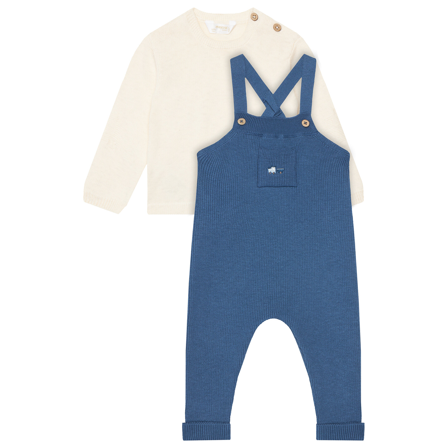 Mayoral Komplet sweter i spodnie materiałowe 2646 Niebieski Regular Fit