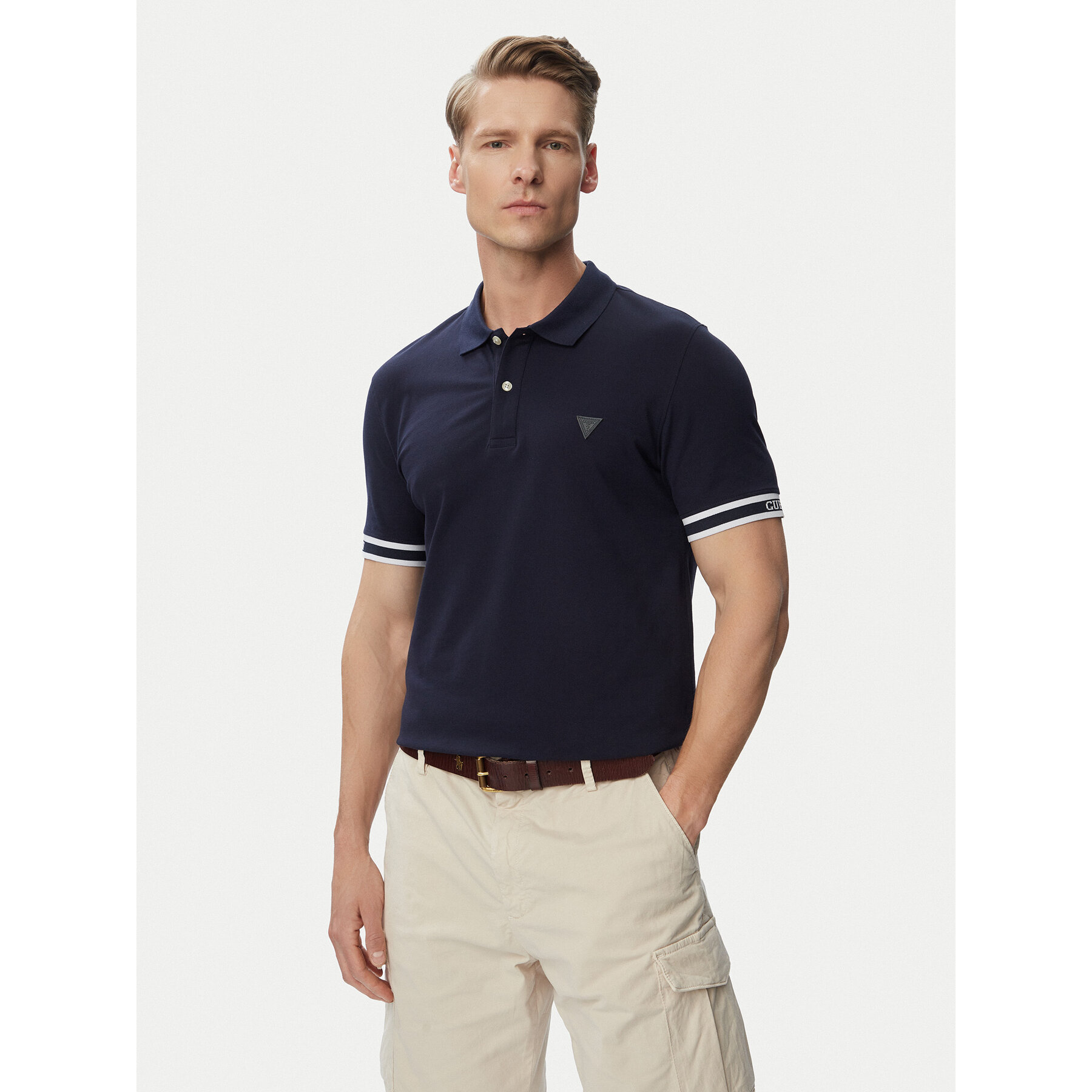 Guess Polo M6GP60 K3076 Granatowy Regular Fit