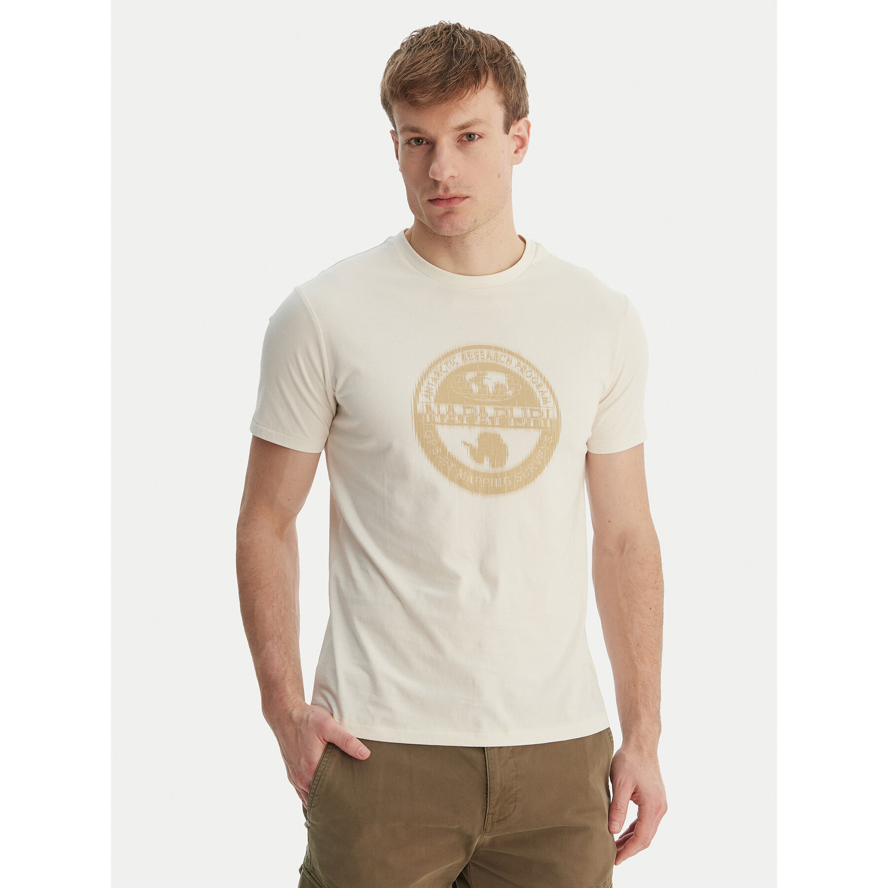 Napapijri T-Shirt S-Mahsa NP0A4FZB Écru Regular Fit