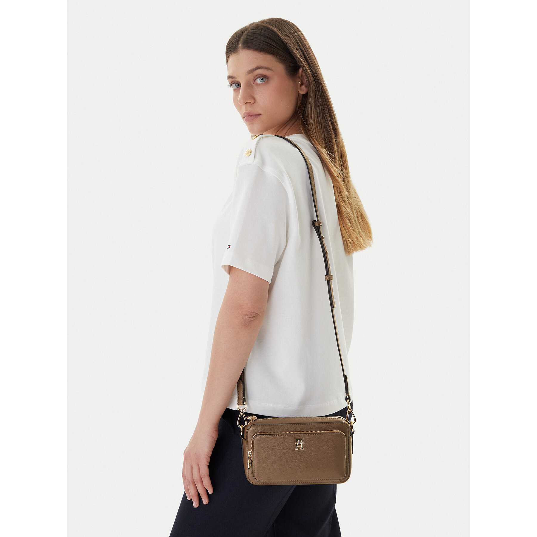 Tommy Hilfiger Torebka Th Icon Camera Bag AW0AW18120 Brązowy