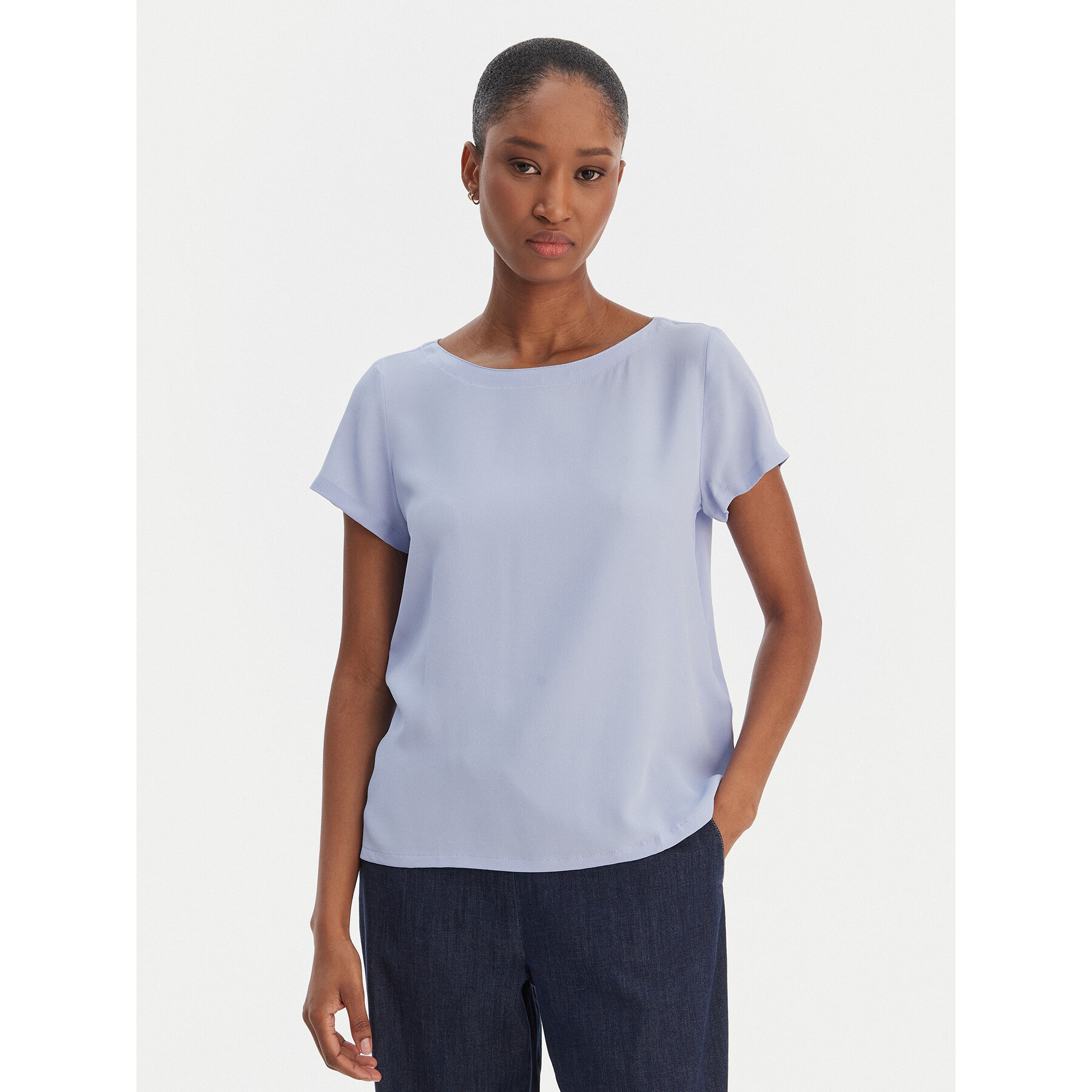 Marella Bluzka Cartone 2615111021 Błękitny Regular Fit