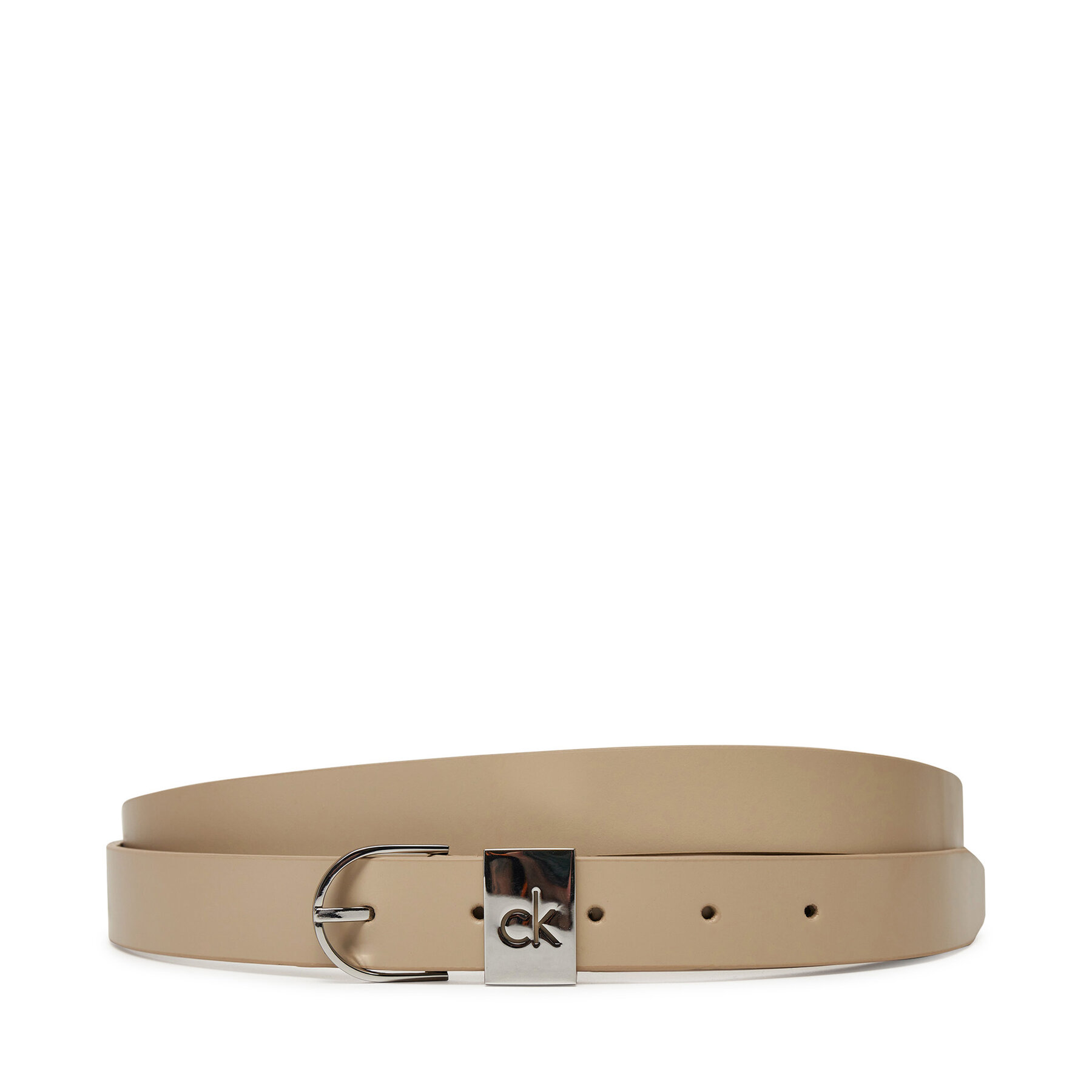 Calvin Klein Pasek Damski Ck Loop Rnd Buckle 2.5_Smooth K60K612936 Beżowy