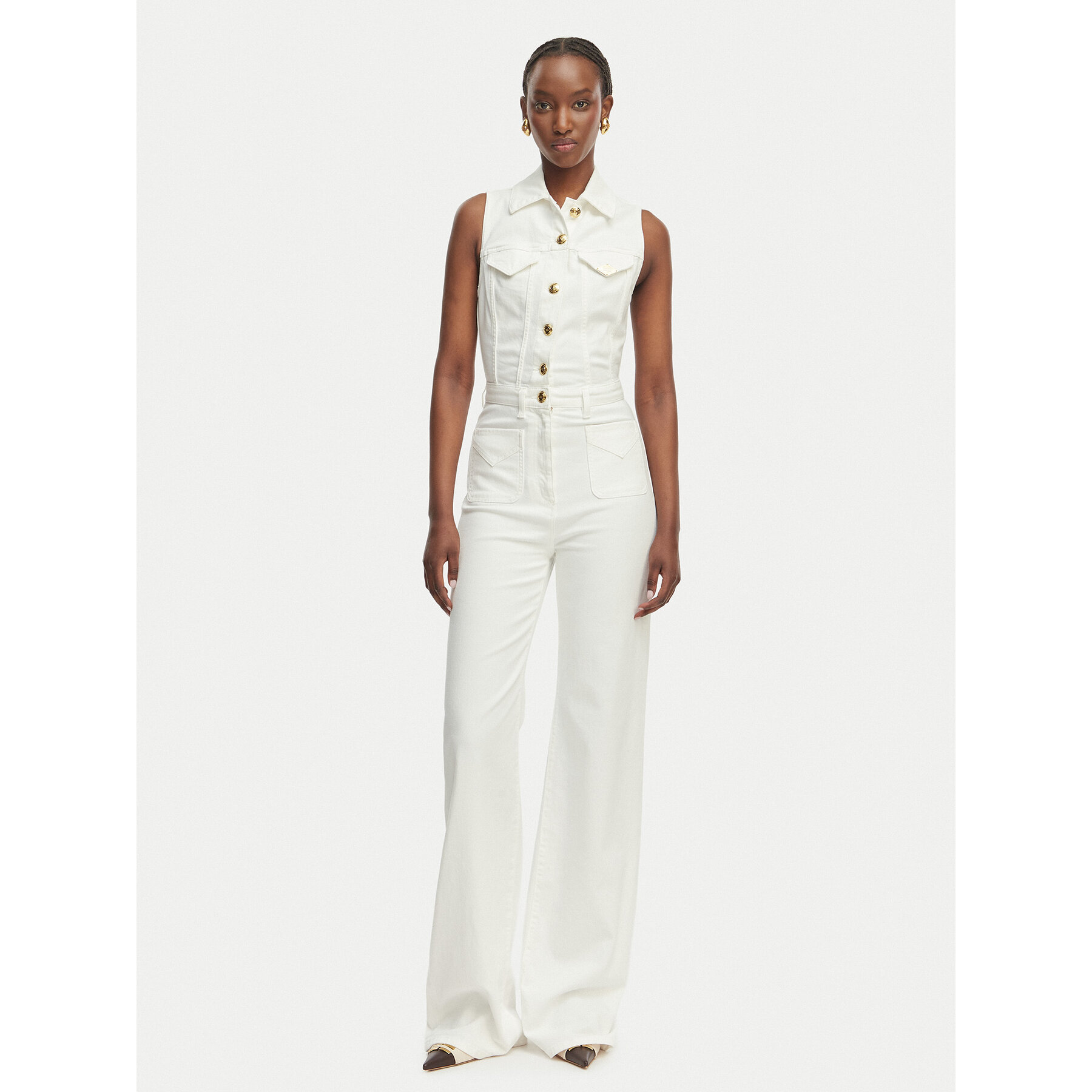 Elisabetta Franchi Kombinezon TJ-45N-61E2-V550 Biały Regular Fit