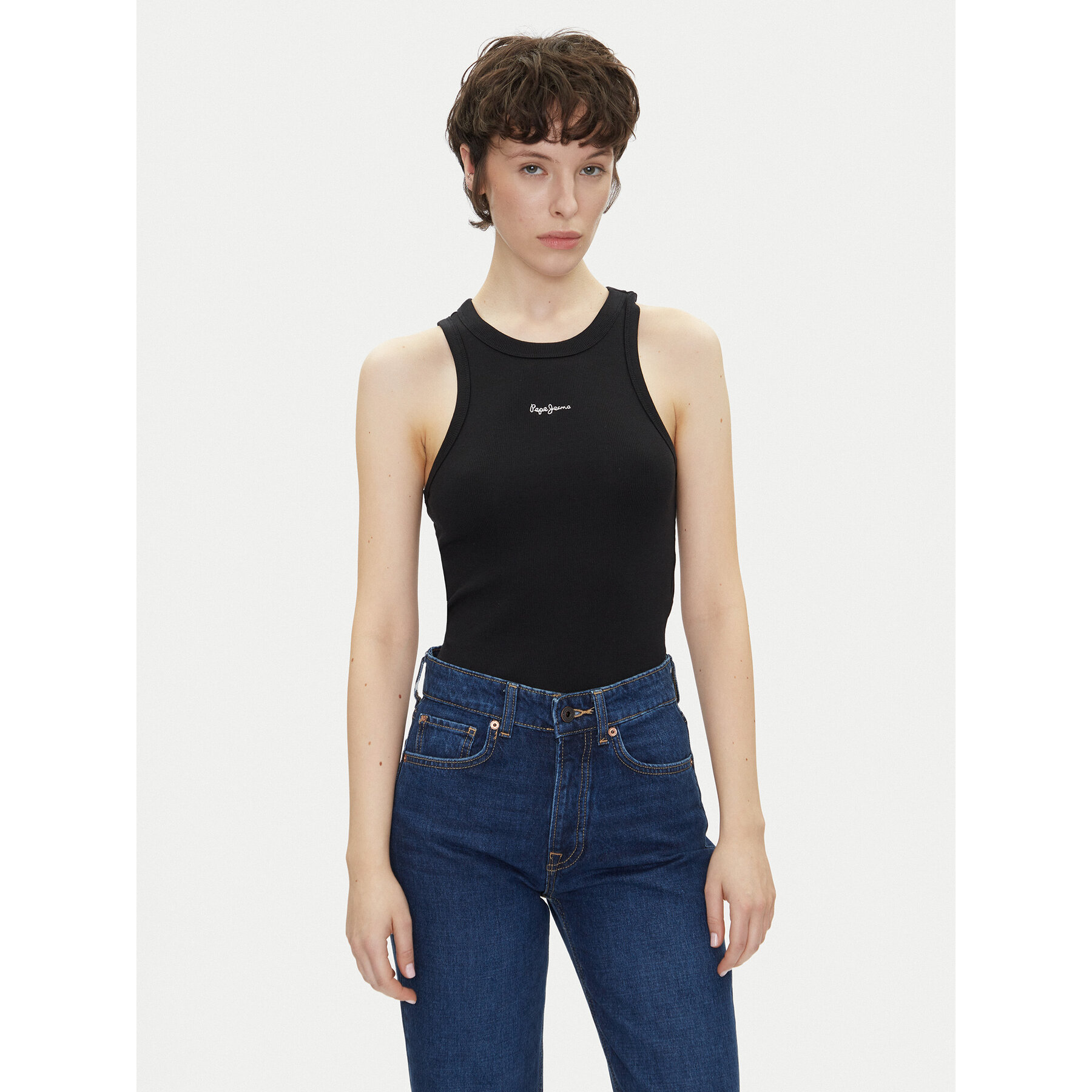 Pepe Jeans Top Marian PL506035 Czarny Slim Fit